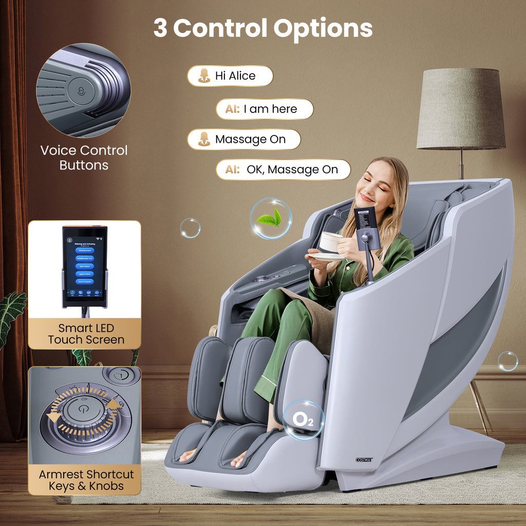Costway-4D SL-Track Full Body Massage Chair, Zero-Gravity Design