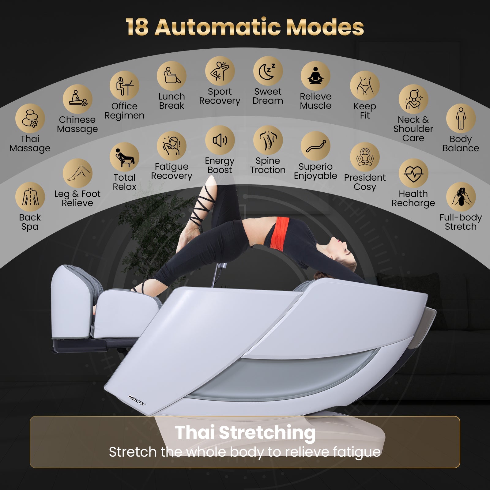 Costway-4D SL-Track Full Body Massage Chair, Zero-Gravity Design