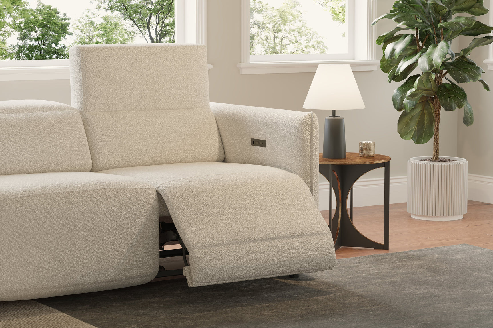 Alexandra Boucle Recliner Sofa