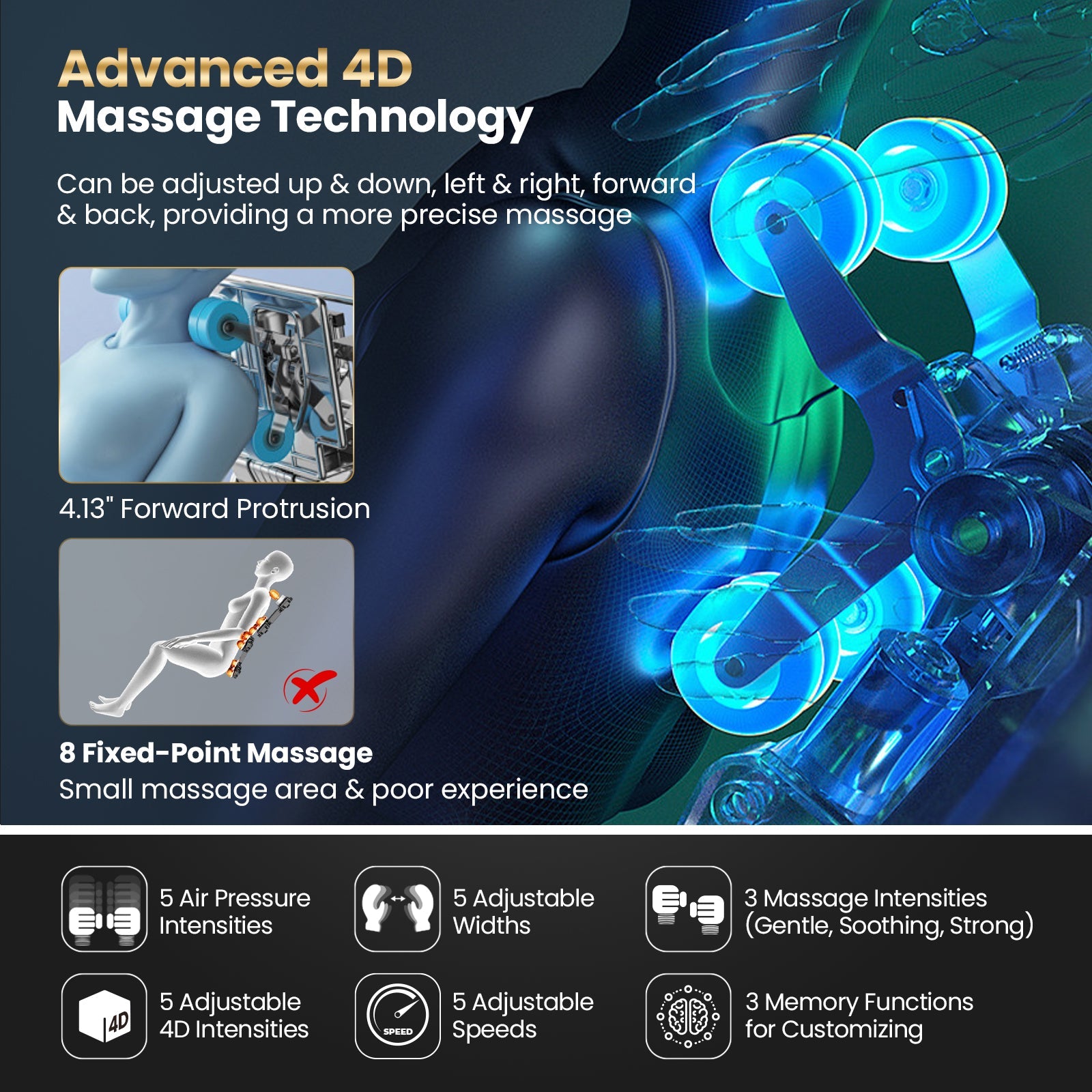Costway-4D SL-Track Full Body Massage Chair, Zero-Gravity Design