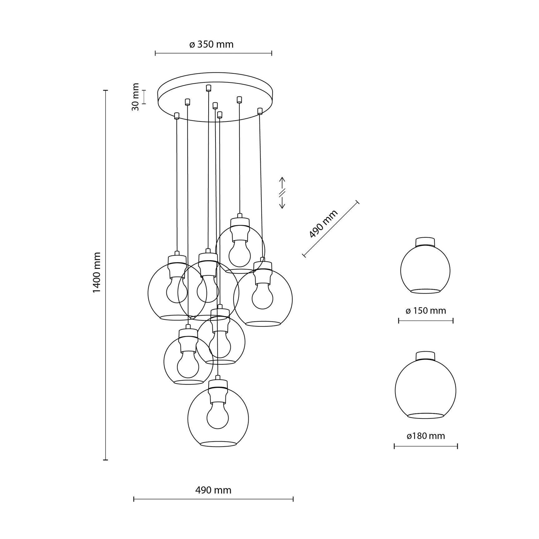 CUBUS Graphite Glass Scandinavian Pendant Light 7