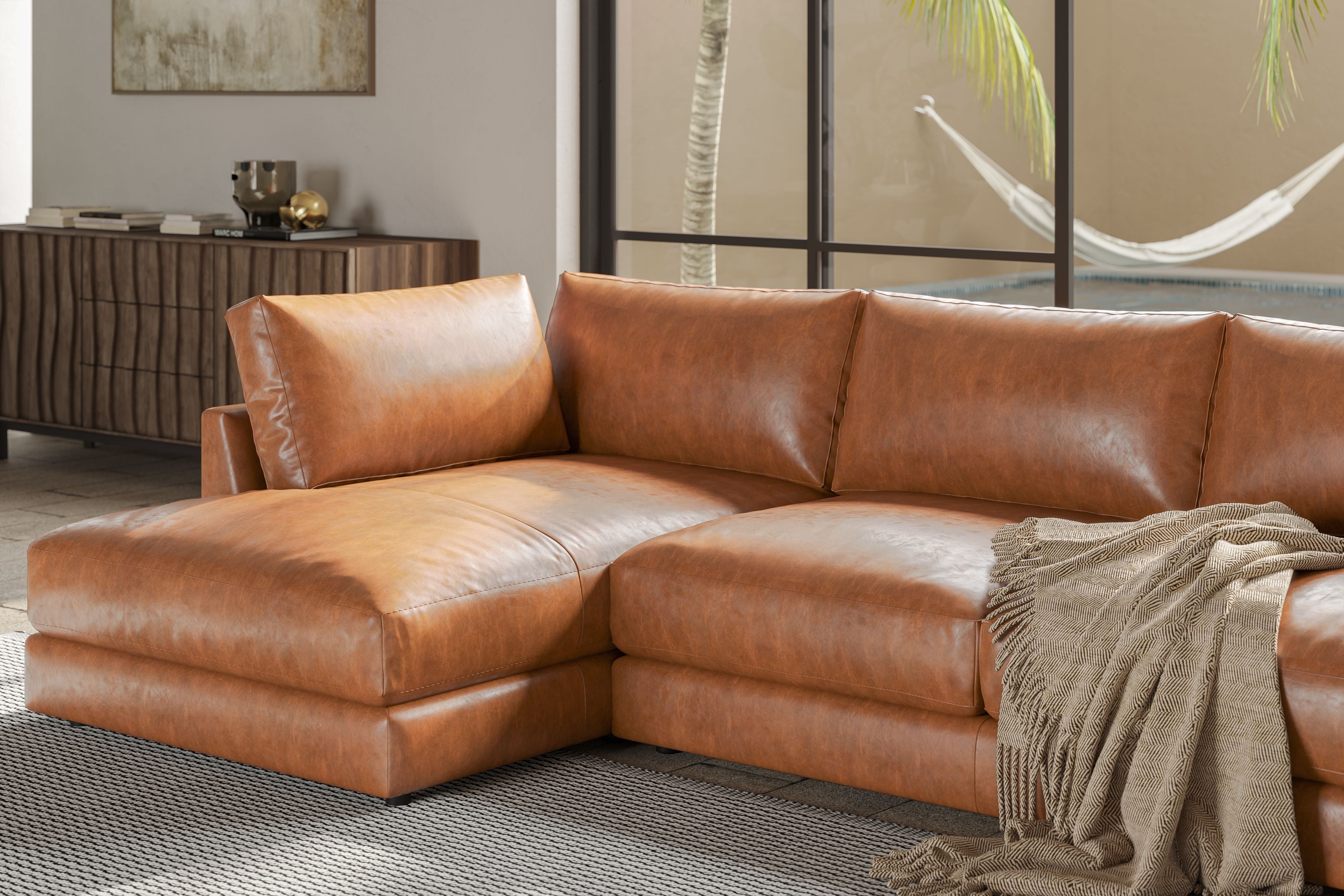 Serena Leather Sectional Sofa