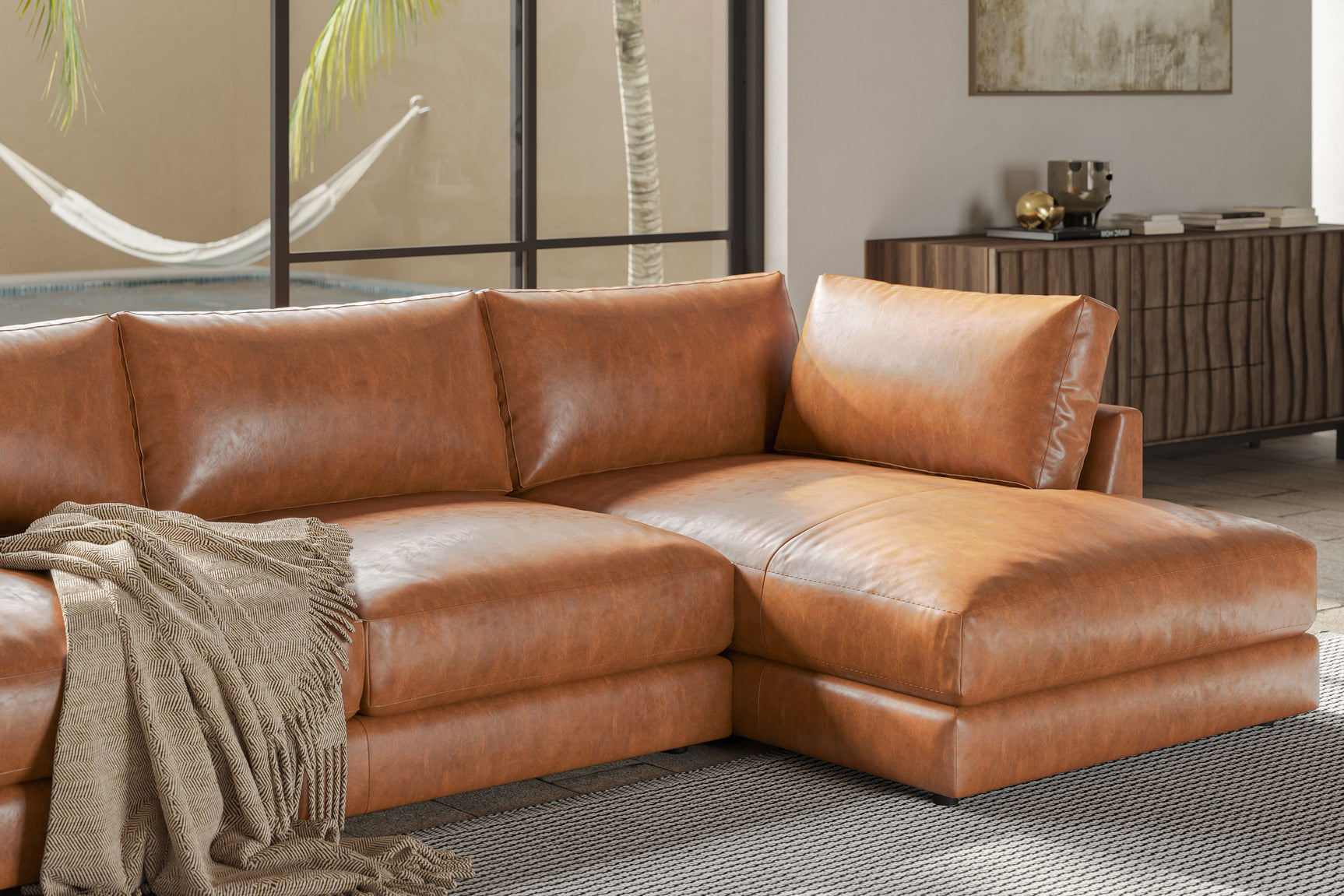 Serena Leather Sectional Sofa