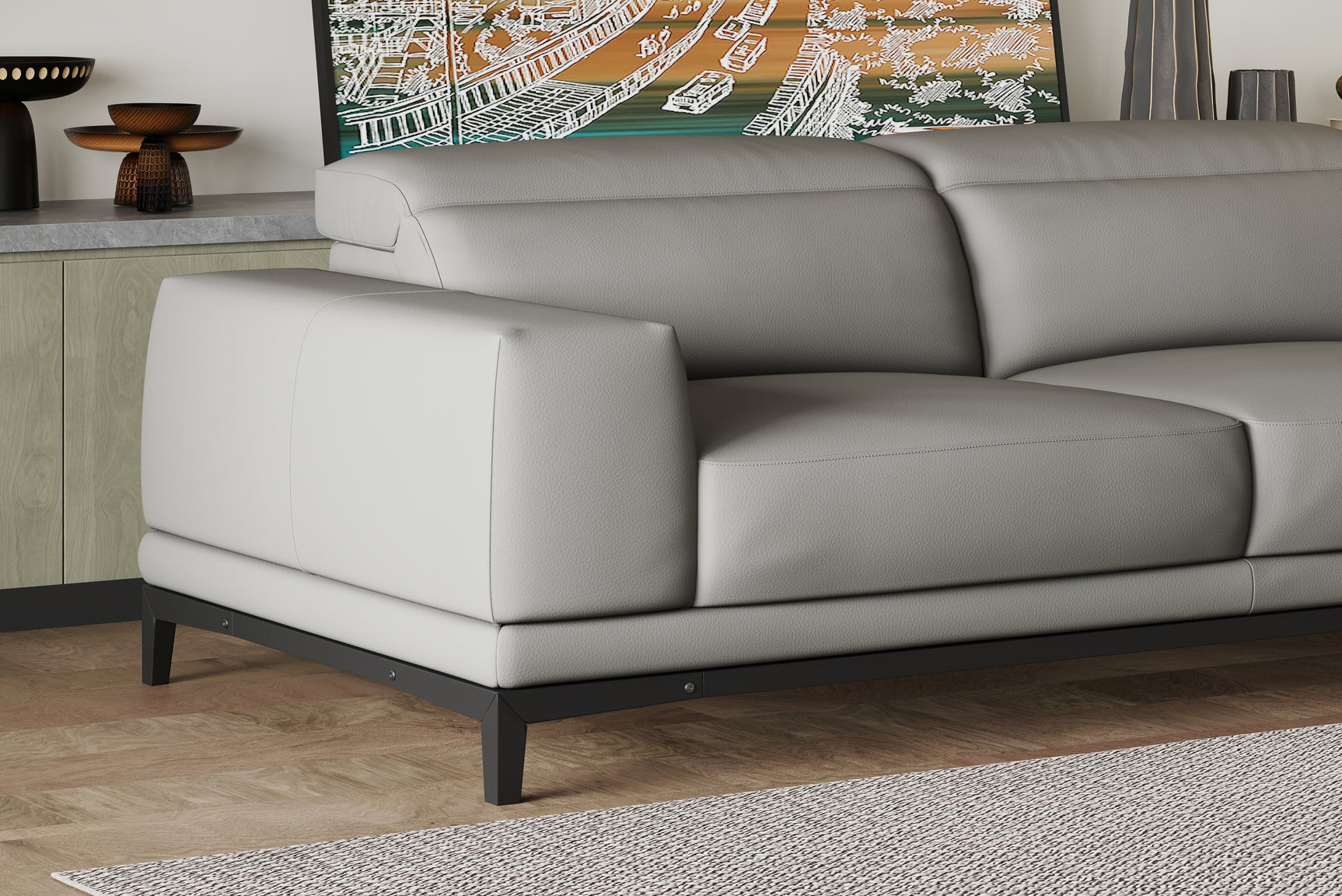 Valletta Leather Sectional Sofa