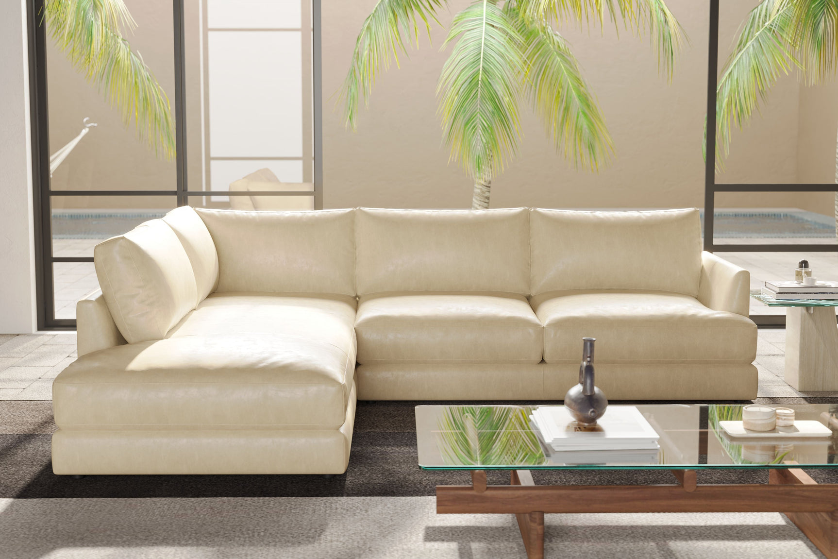 Serena Leather Sectional Sofa