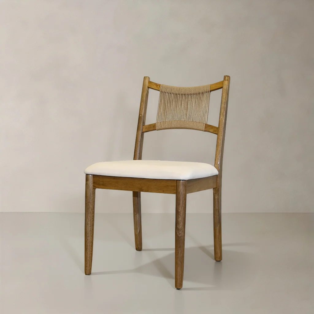 April Solid Wood Dining Chair, Cream