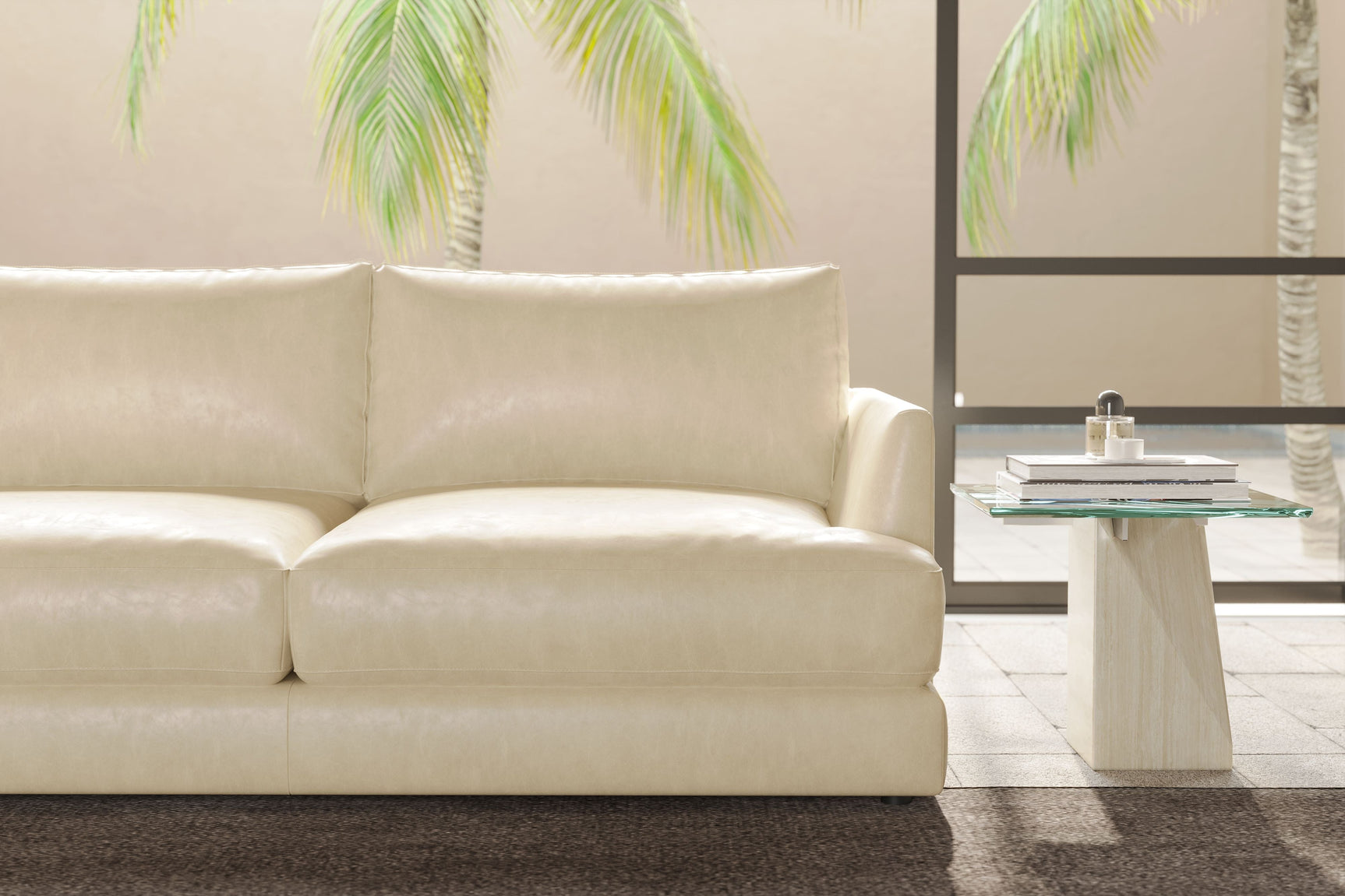 Serena Leather Sectional Sofa