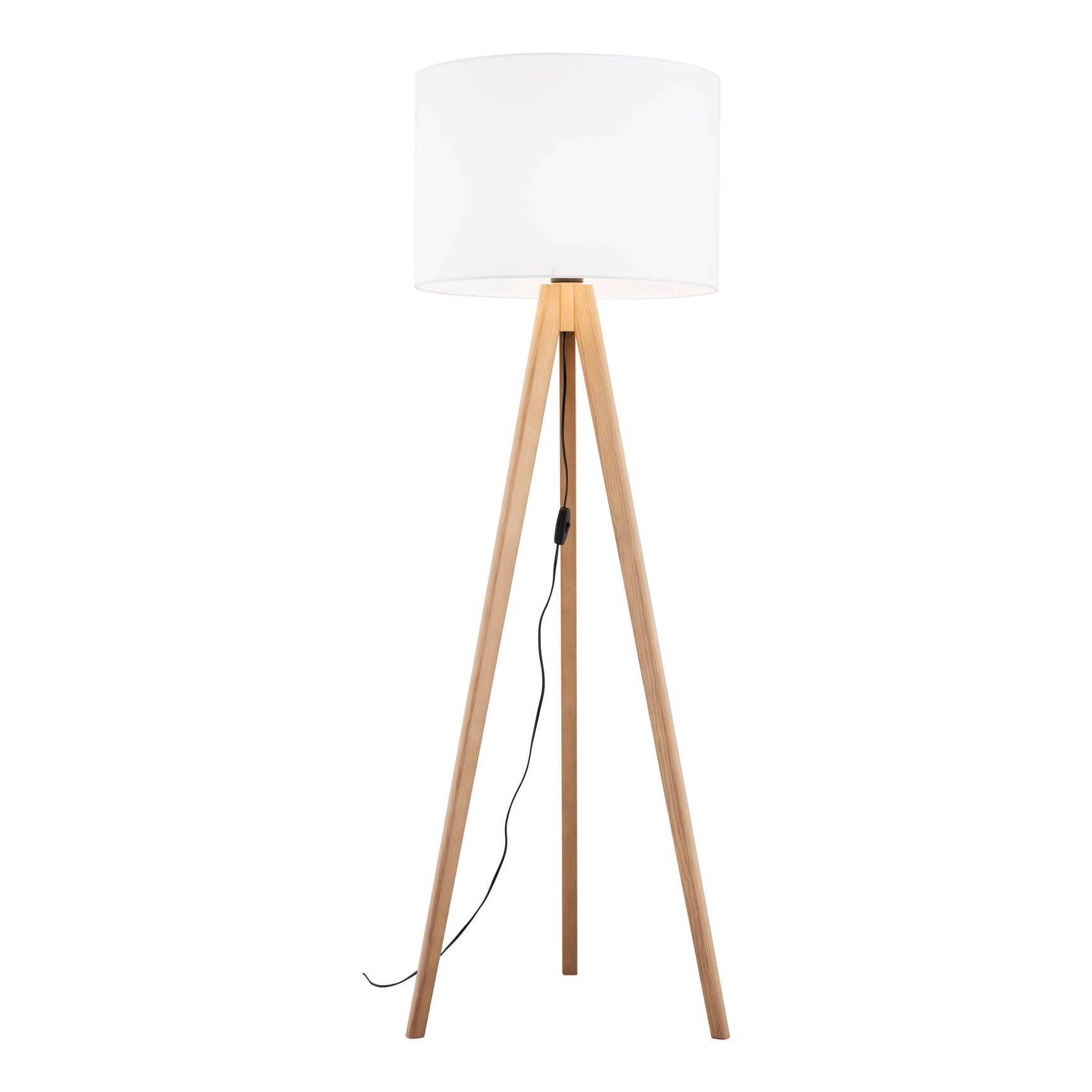 GRAND Pine White Mid-Century Modern Floor Lamp