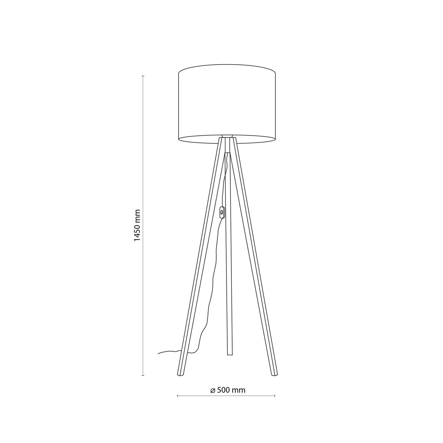 GRAND Pine White Mid-Century Modern Floor Lamp