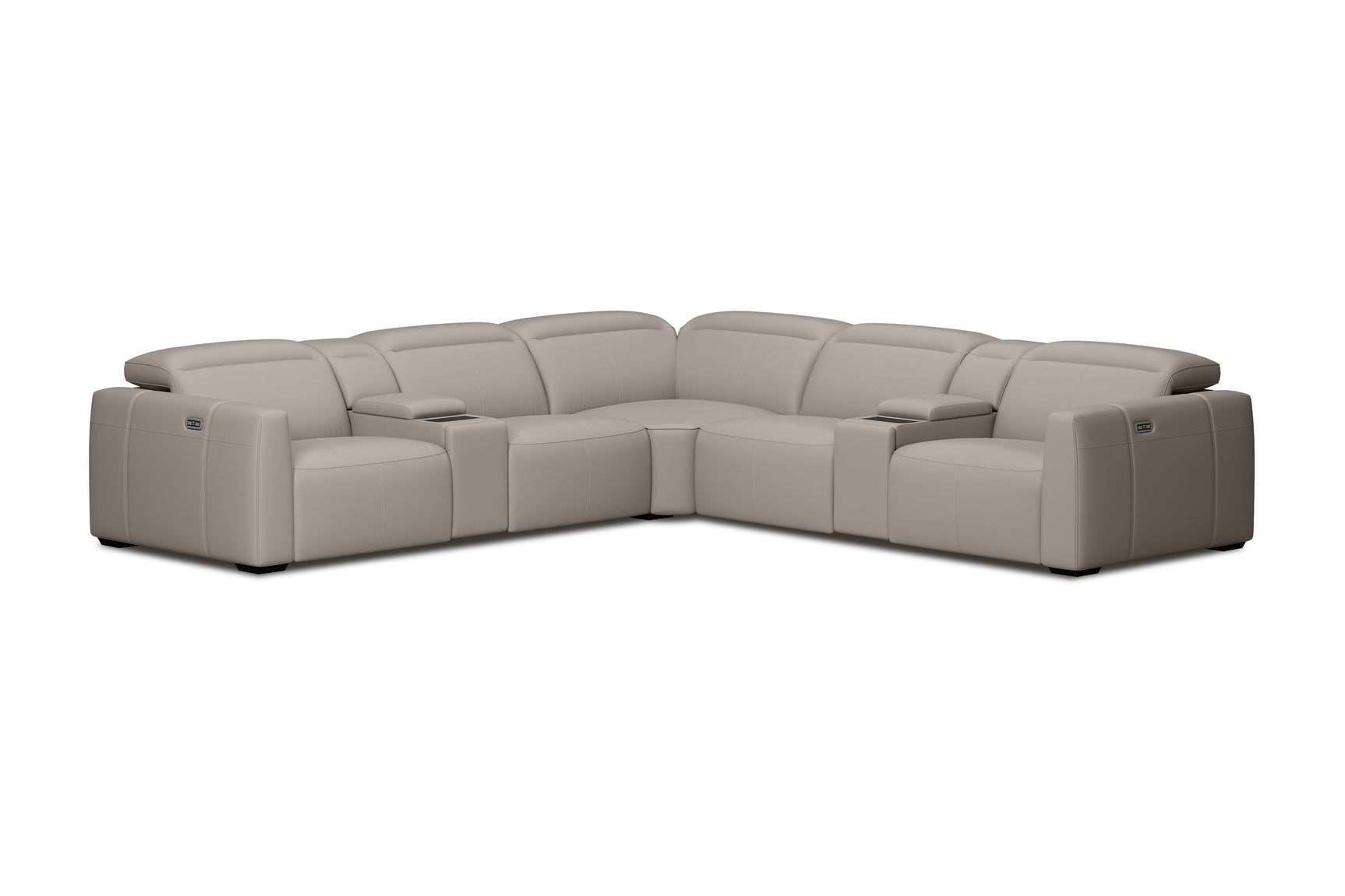 Carmen Leather Dual Recliner Corner Sectional with Console