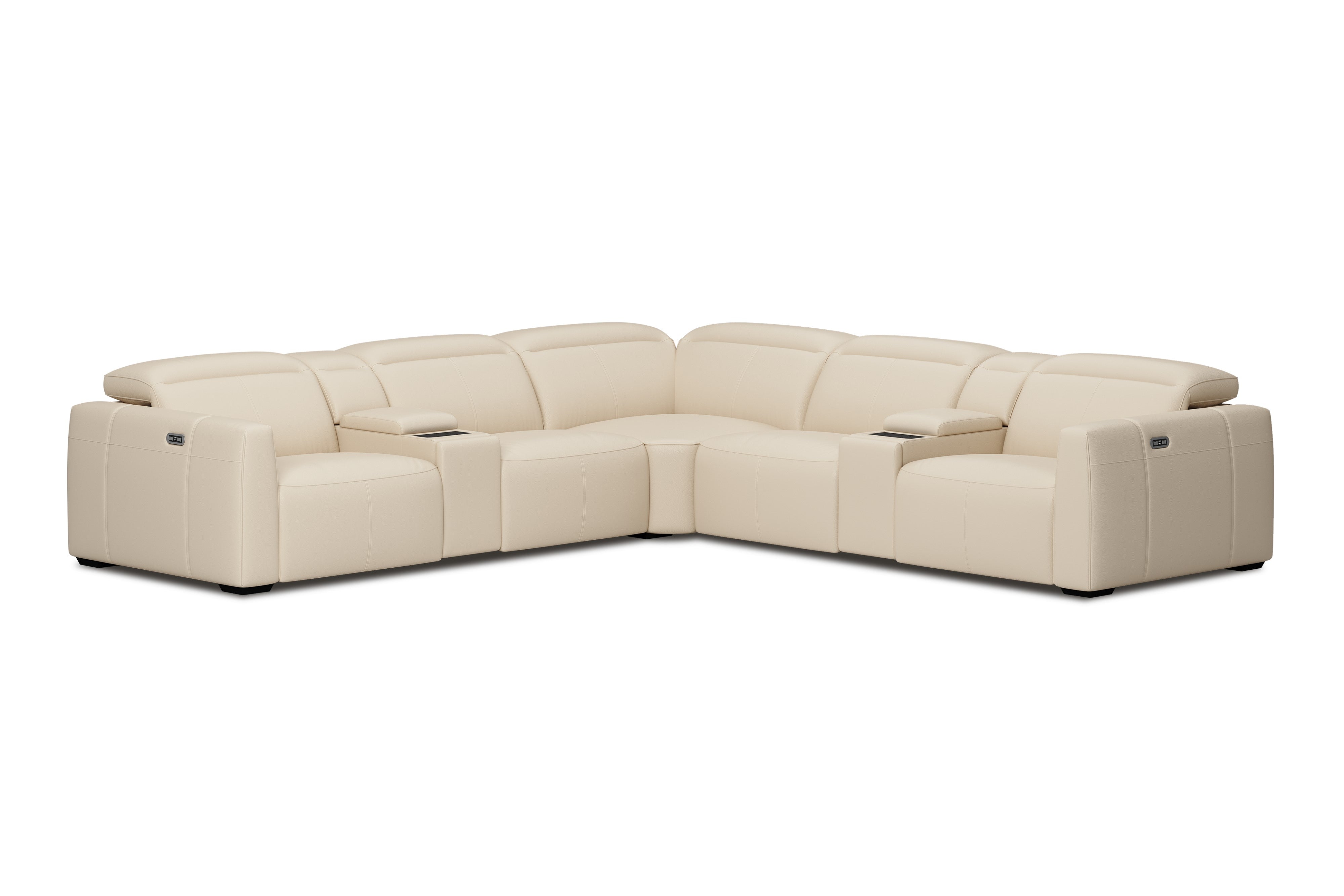 Carmen Leather Dual Recliner Corner Sectional with Console