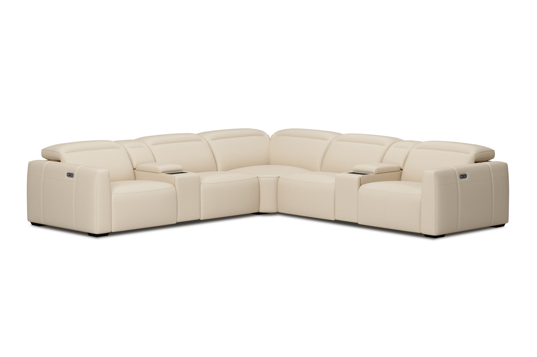 Carmen Leather Dual Recliner Corner Sectional with Console