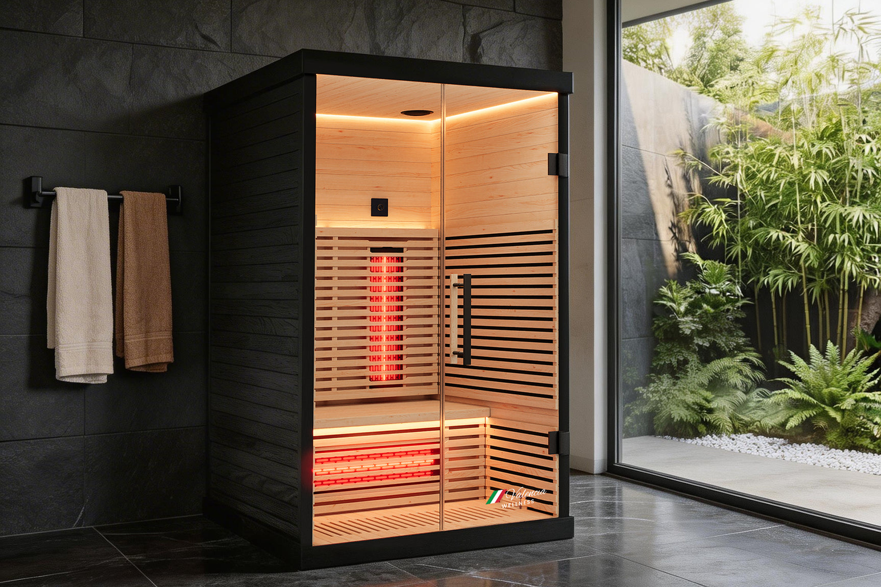 Valencia Aura™ 2-Person Full Spectrum Infrared Sauna | Low-EMF Hemlock