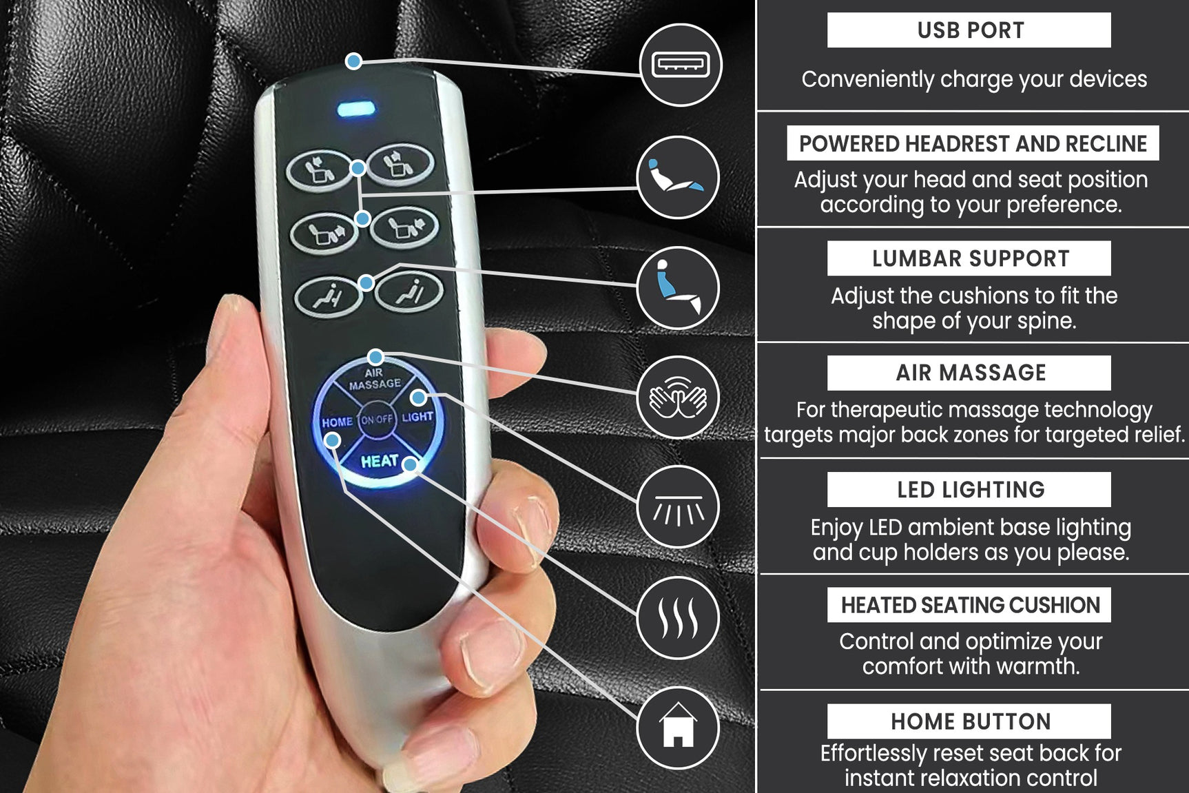 Tuscany Executive Console Heat & Massage