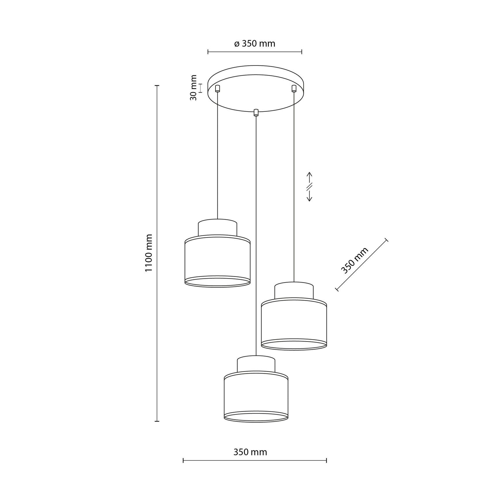 DUO Jute Mix Natural Pendant Light 3