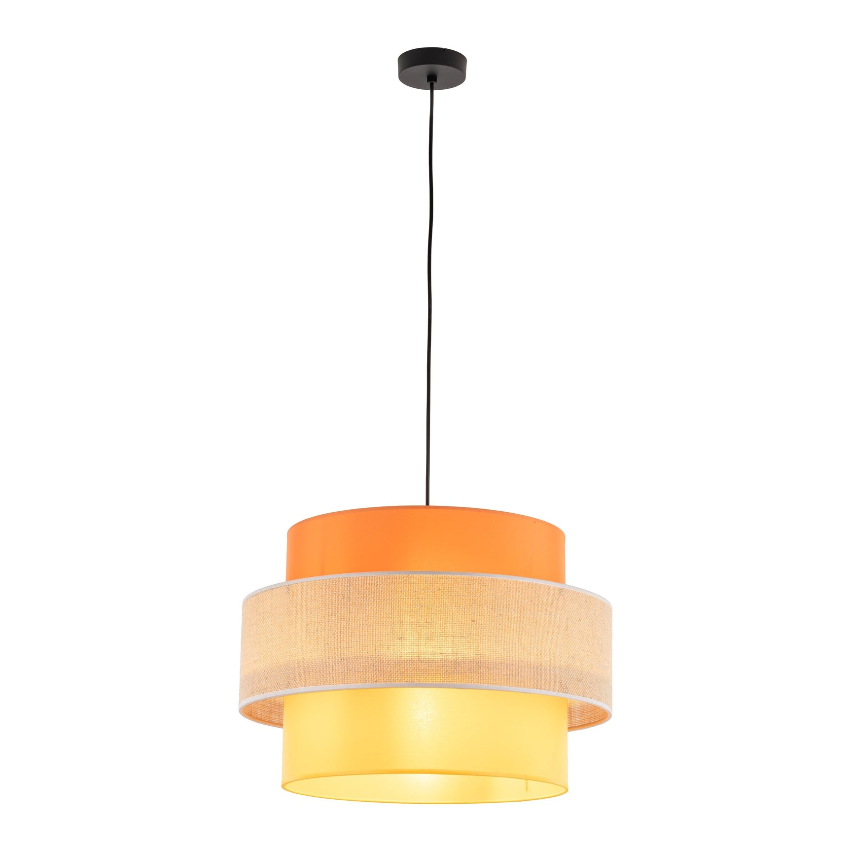 TRIO Jute Mid-Century Boho Large Pendant Ceiling Light Fixture for Kitchen Island, Dining Room & Living Room