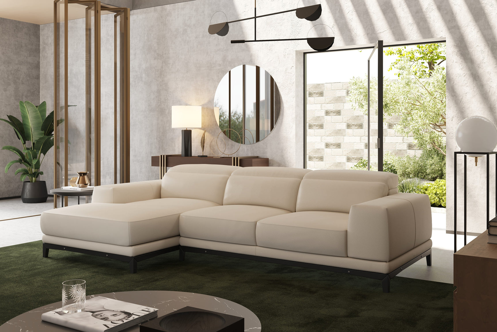 Valletta Leather Sectional Sofa