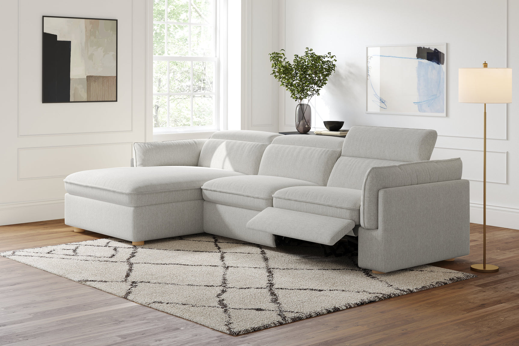 Fernanda Fabric Recliner Sectional Sofa