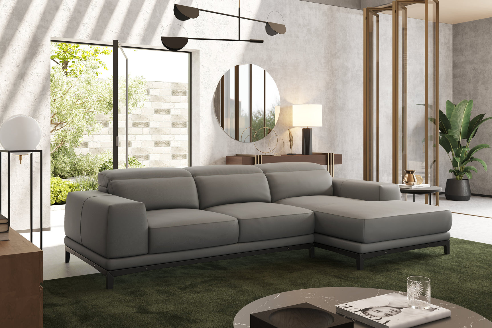 Valletta Leather Sectional Sofa