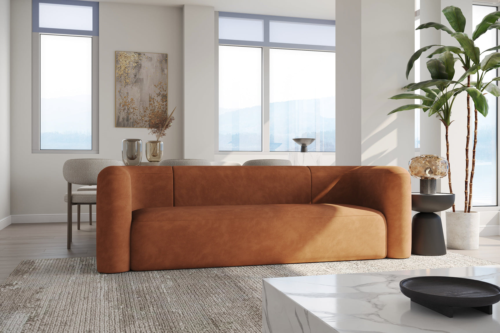 Jordyn Velvet Fabric Sofa