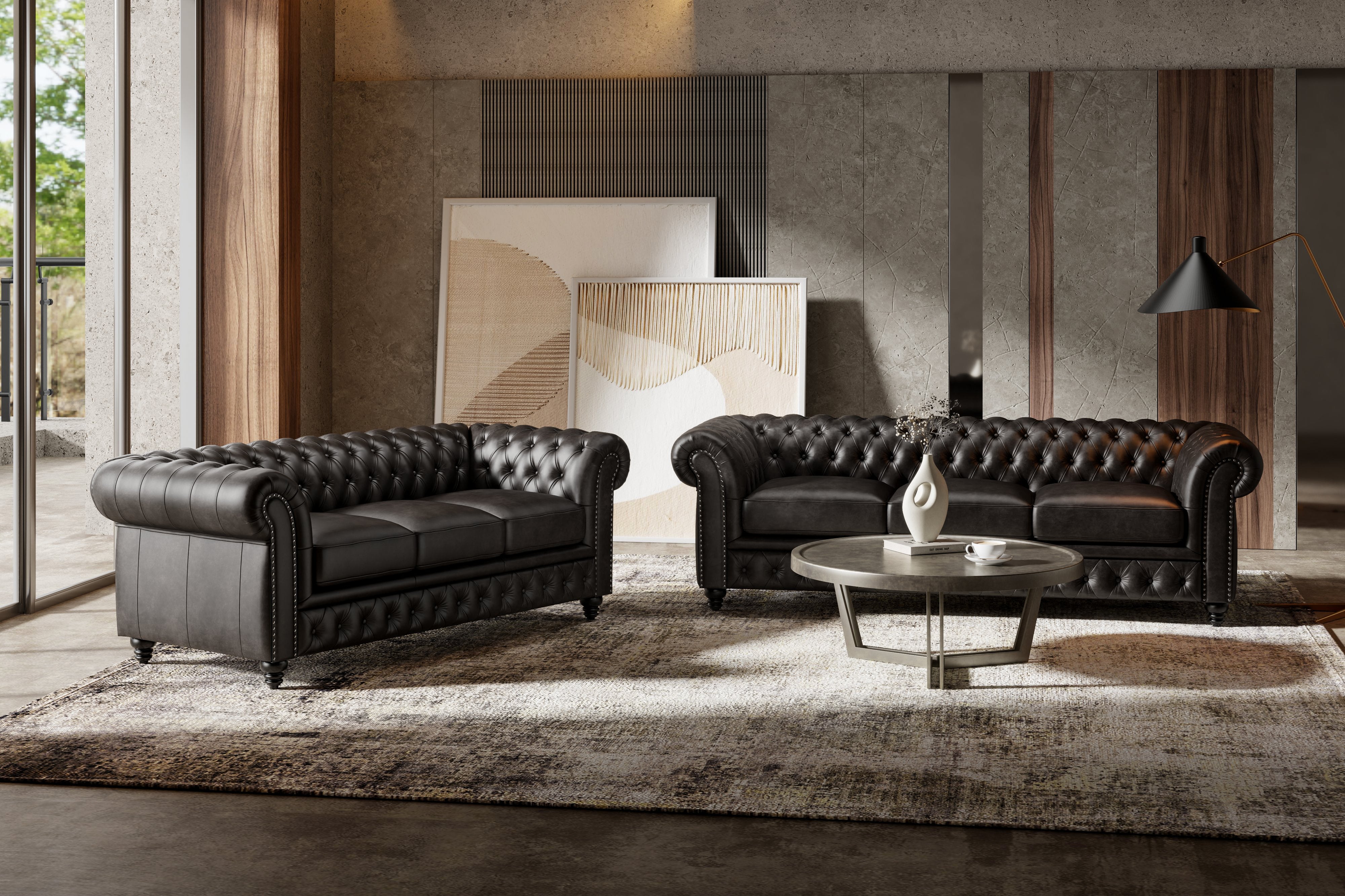 Parma Leather Chesterfield Sofa