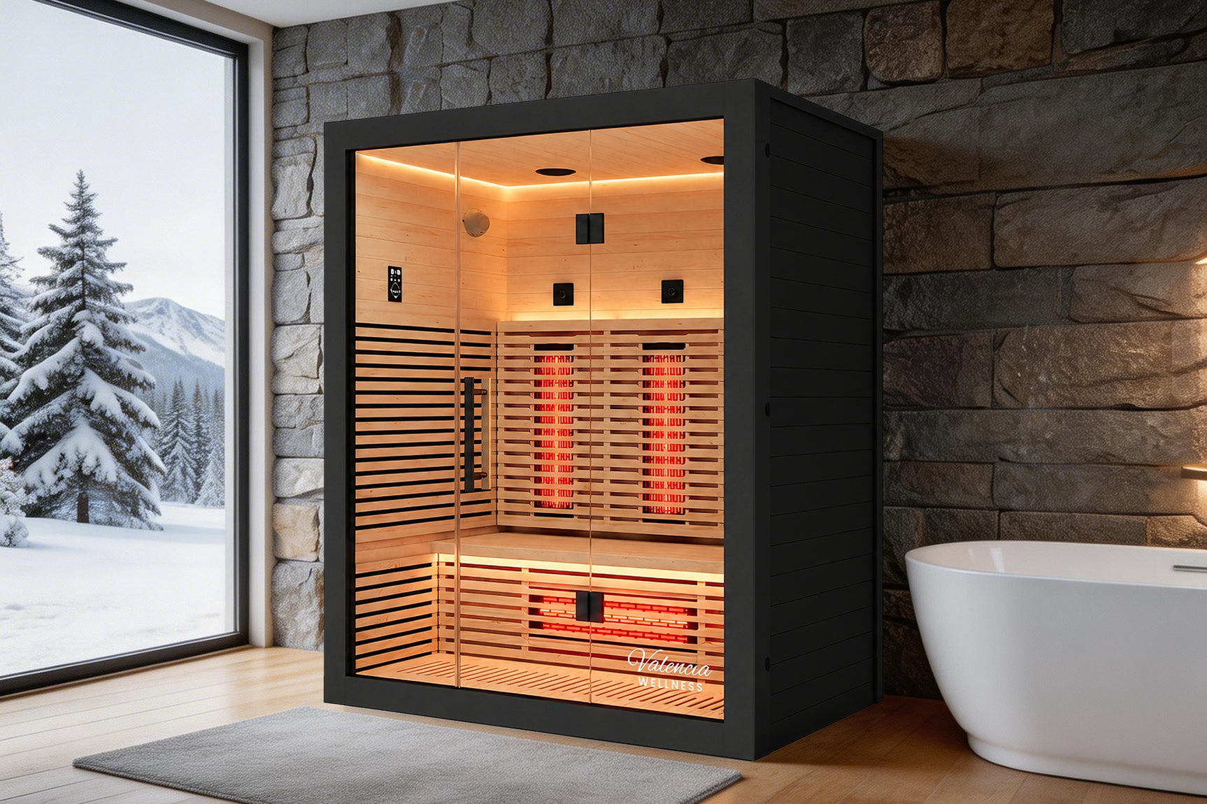 Valencia Aura™ 3-Person Full Spectrum Infrared Sauna | Low-EMF Hemlock