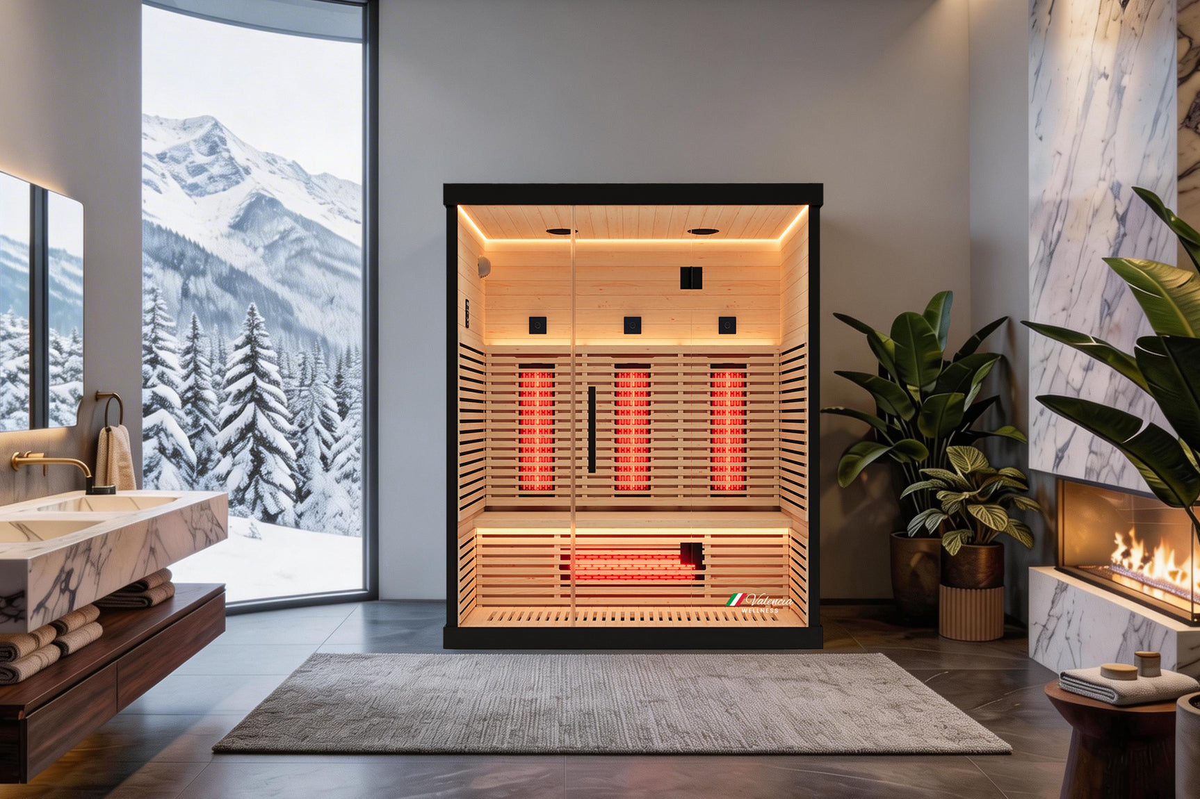 Valencia Aura™ 3-Person Full Spectrum Infrared Sauna | Low-EMF Hemlock