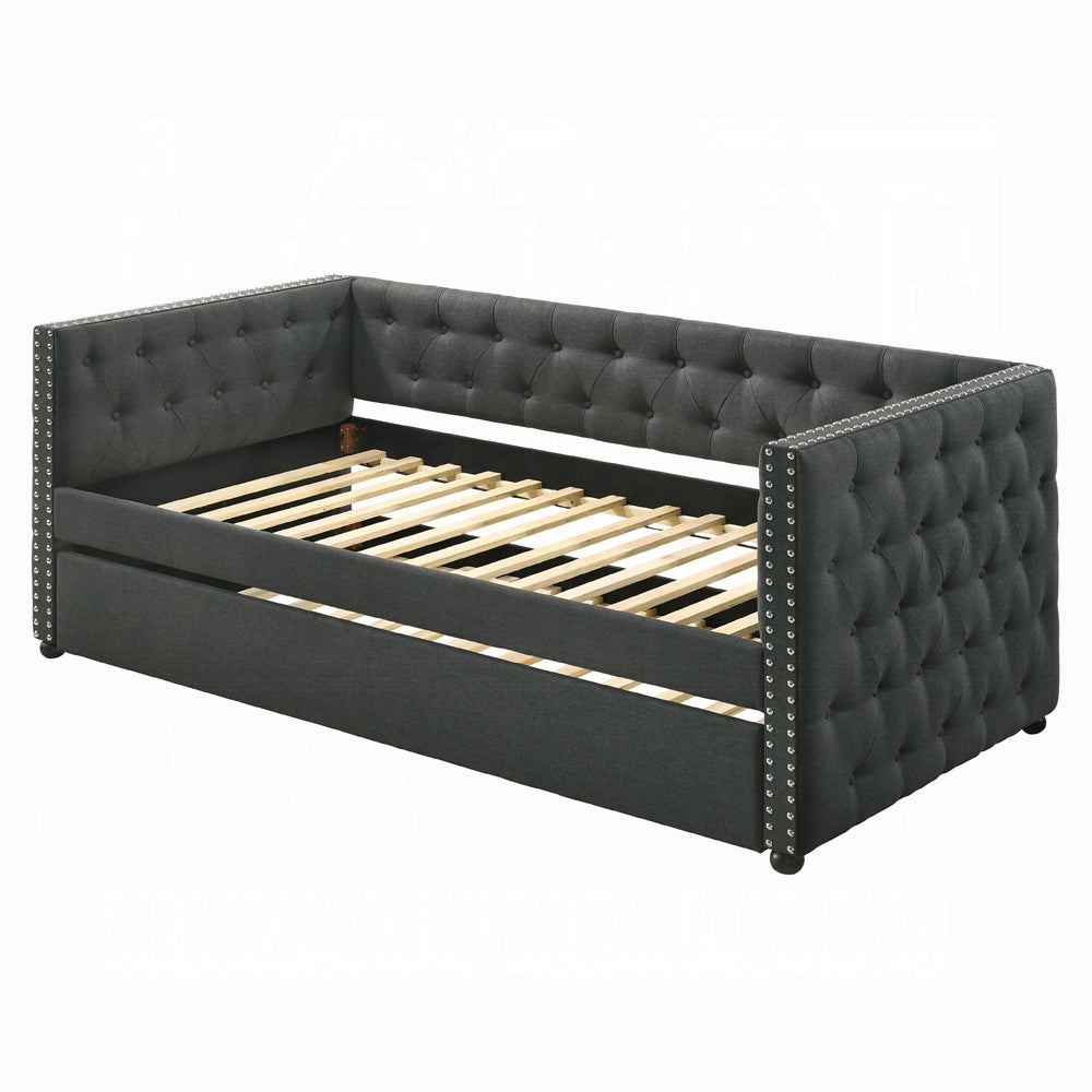 Joy Tufted Daybed w/Trundle - Grey