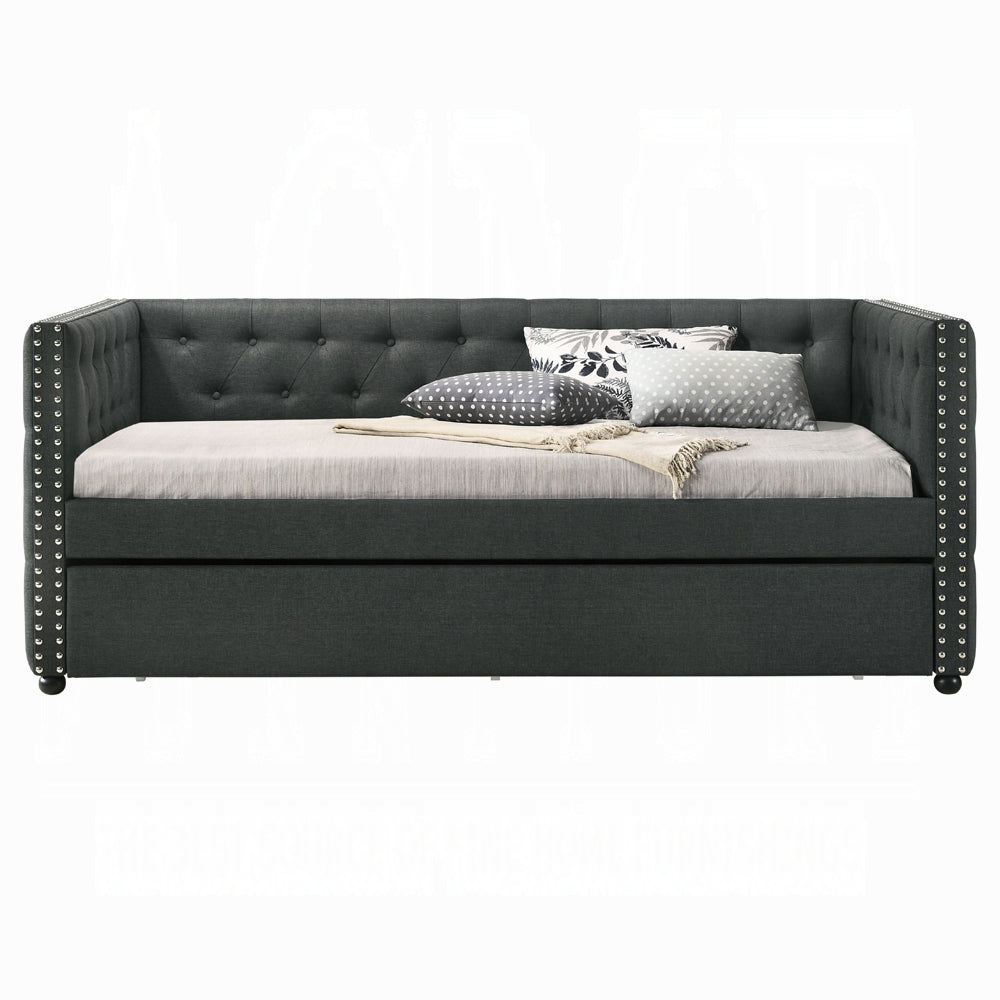 Joy Tufted Daybed w/Trundle - Grey