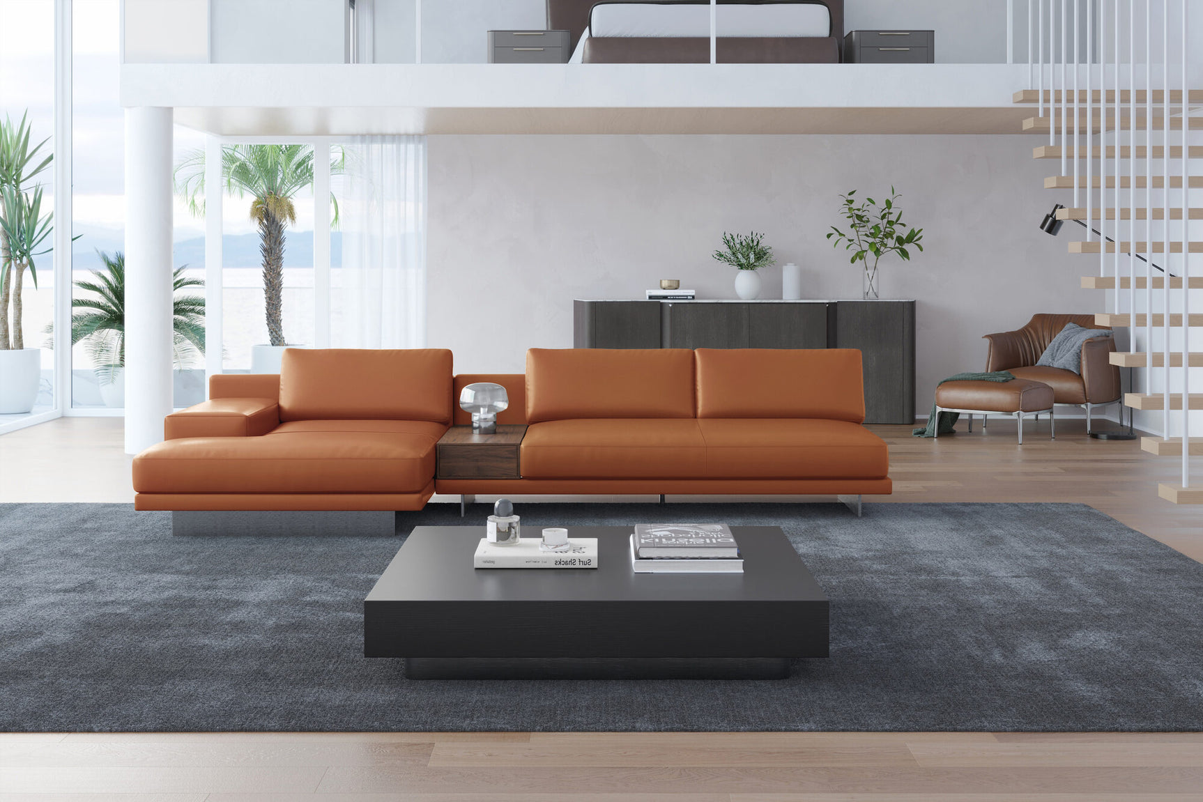 Alessandro Leather Modular Sectional Sofa