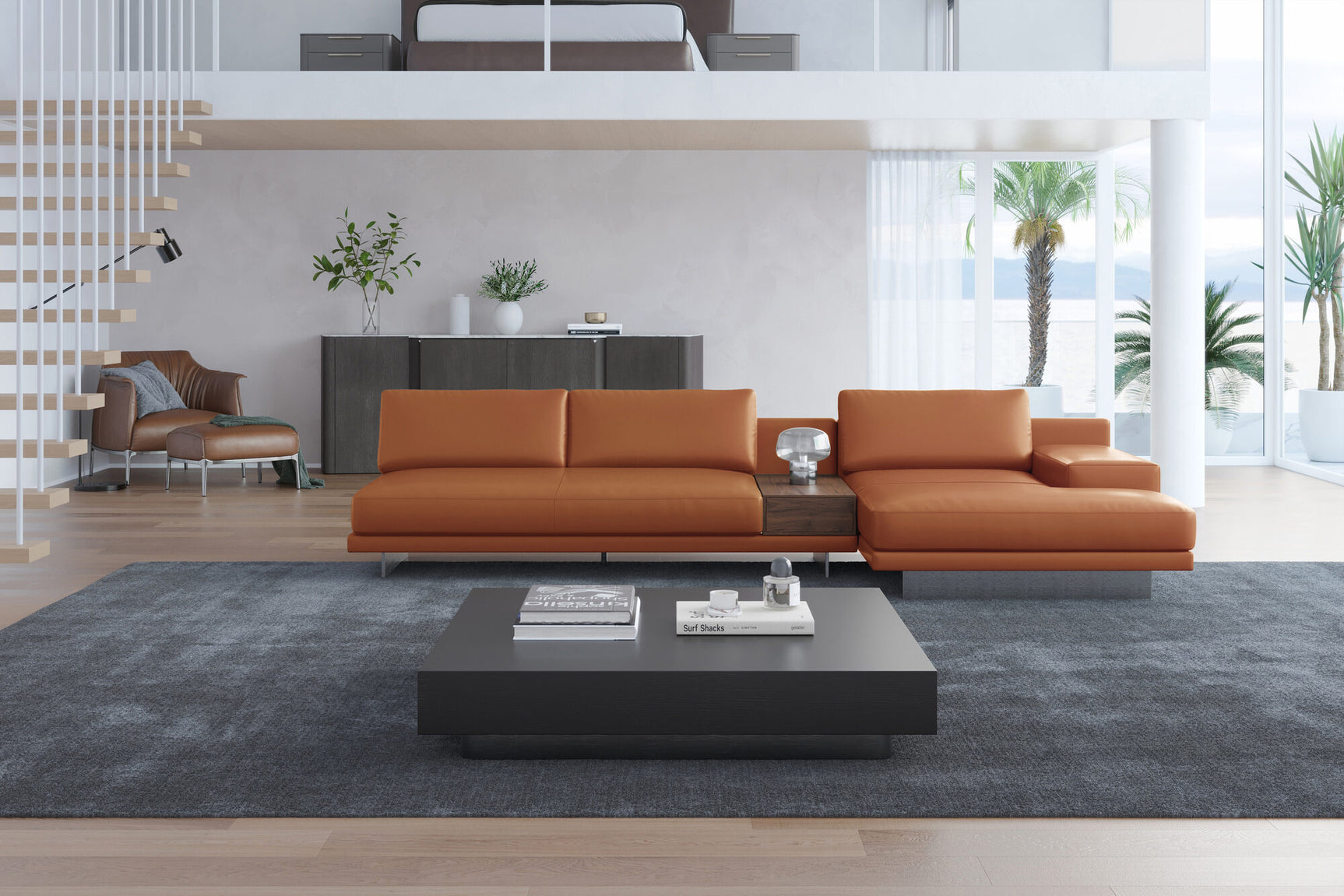 Alessandro Leather Modular Sectional Sofa