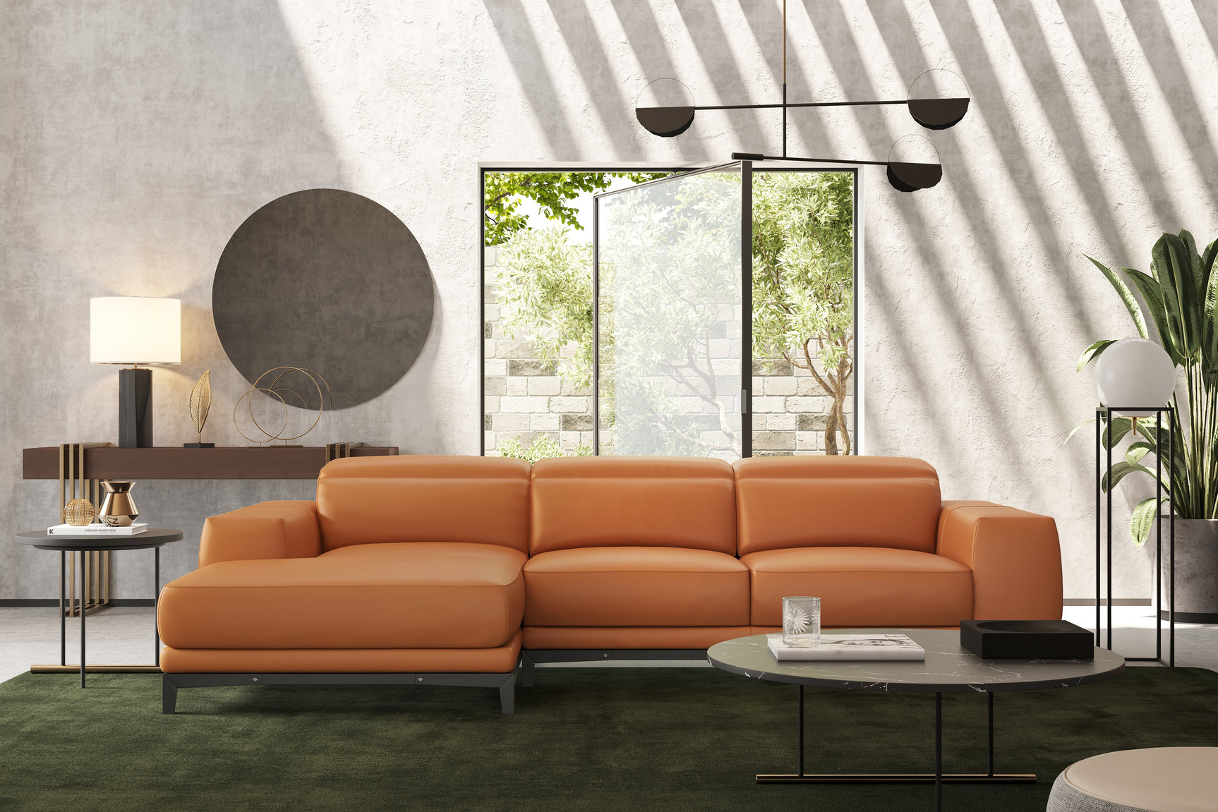 Valletta Leather Sectional Sofa