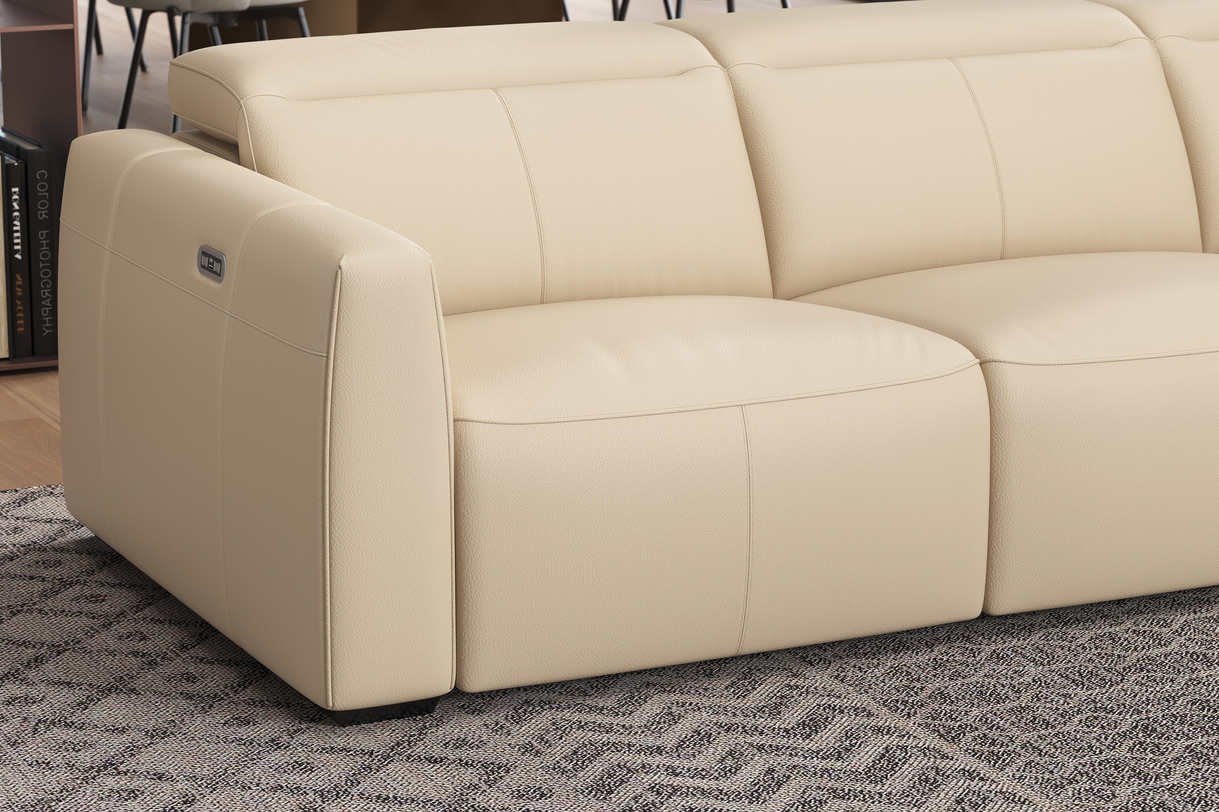 Carmen Leather Dual Recliner Corner Sectional with Console