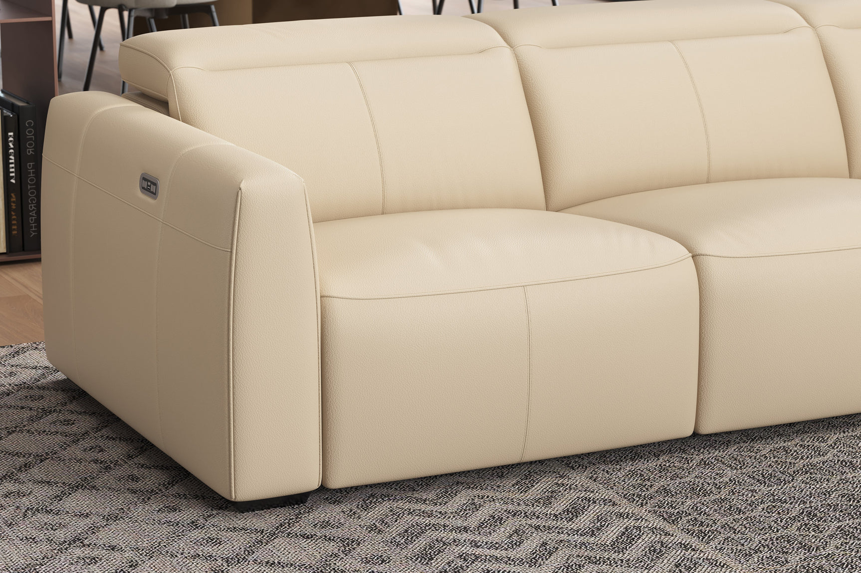 Carmen Leather Dual Recliner Corner Sectional with Console