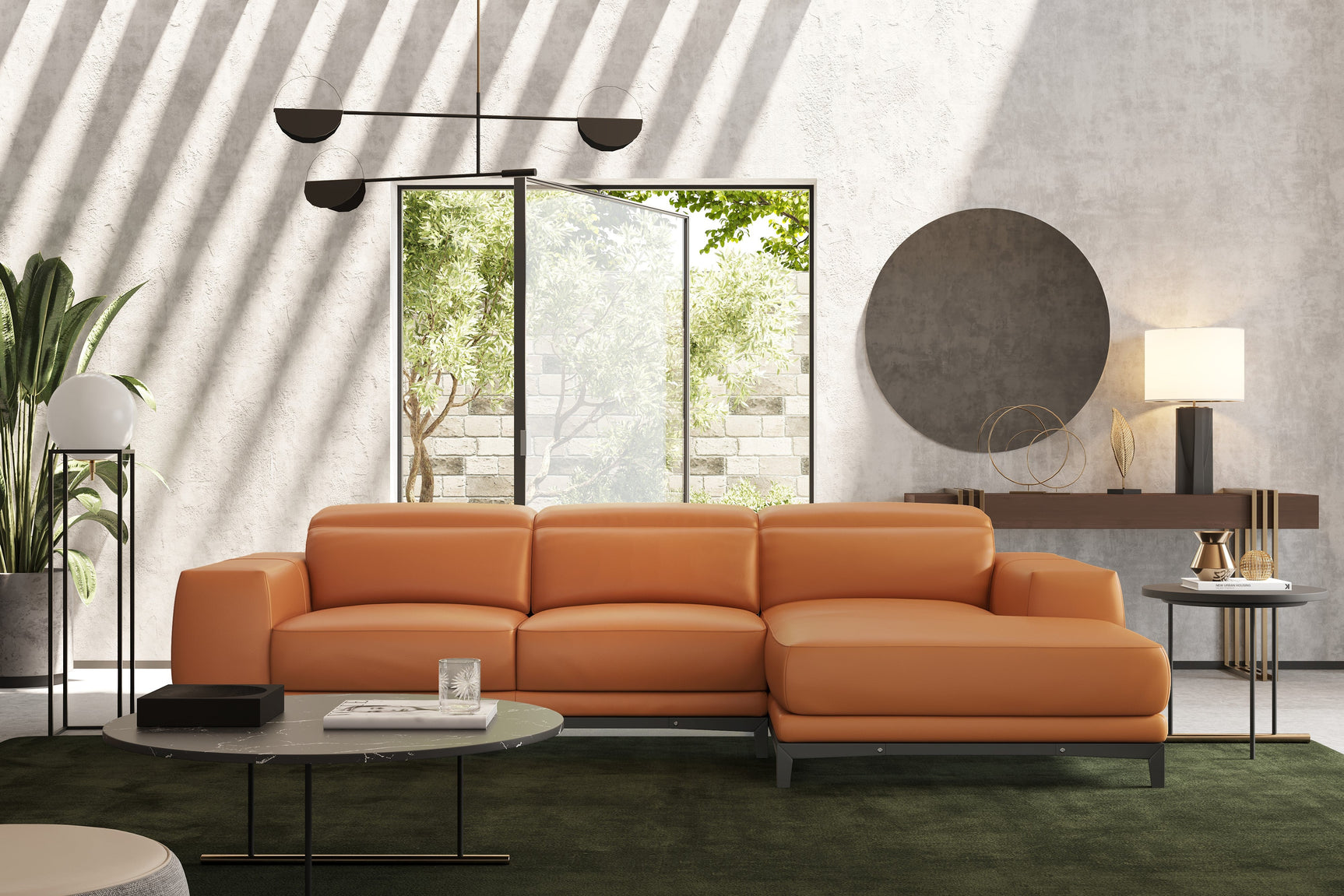 Valletta Leather Sectional Sofa