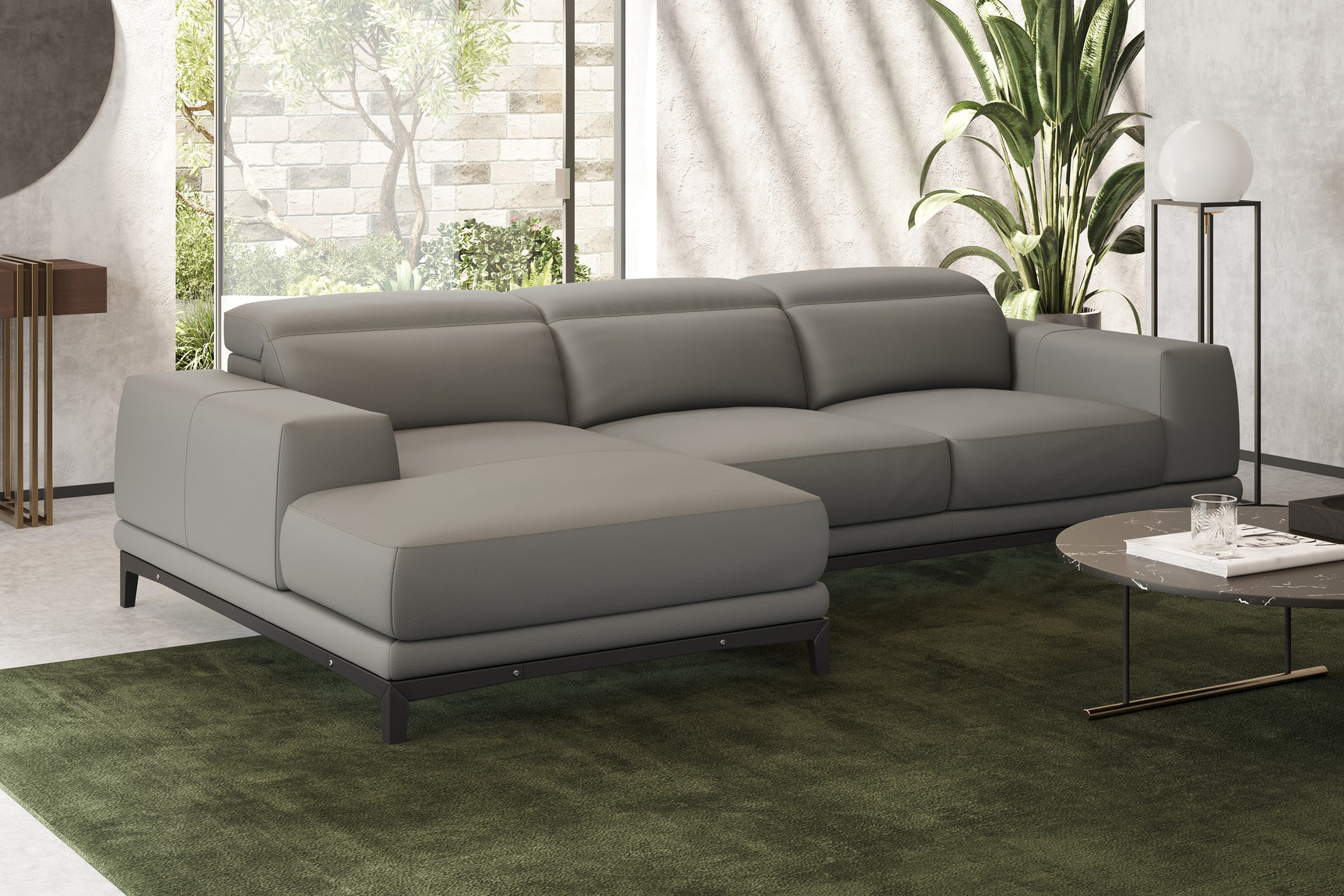 Valletta Leather Sectional Sofa