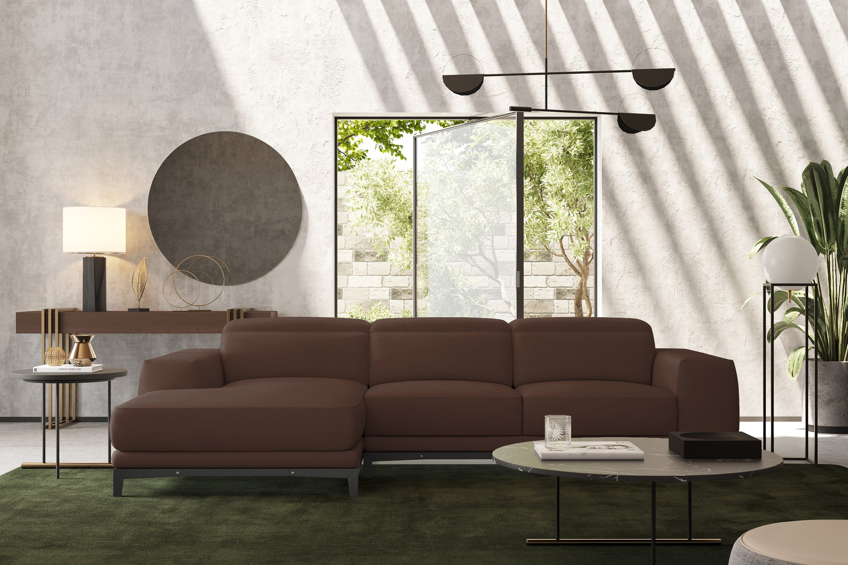 Valletta Leather Sectional Sofa