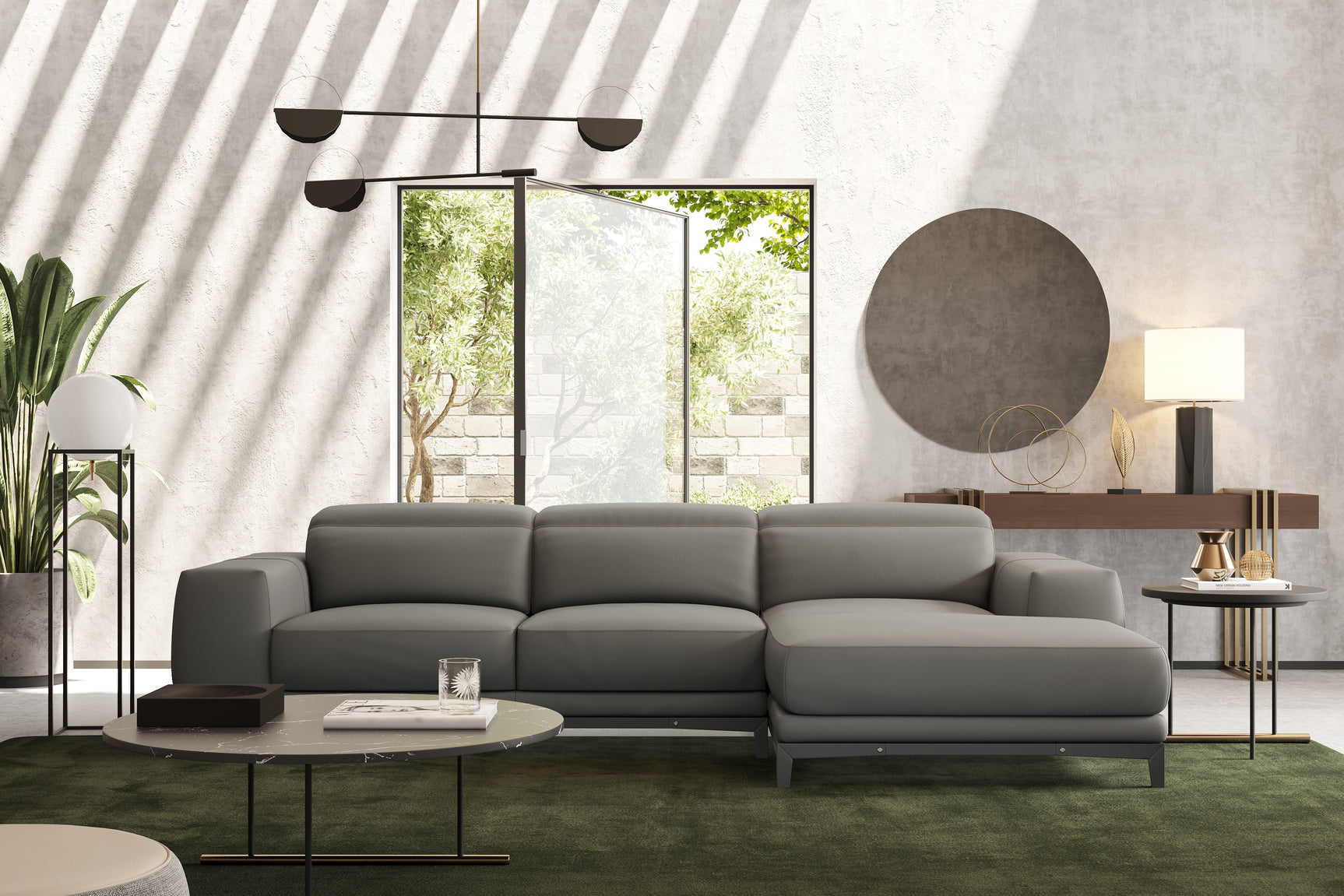 Valletta Leather Sectional Sofa