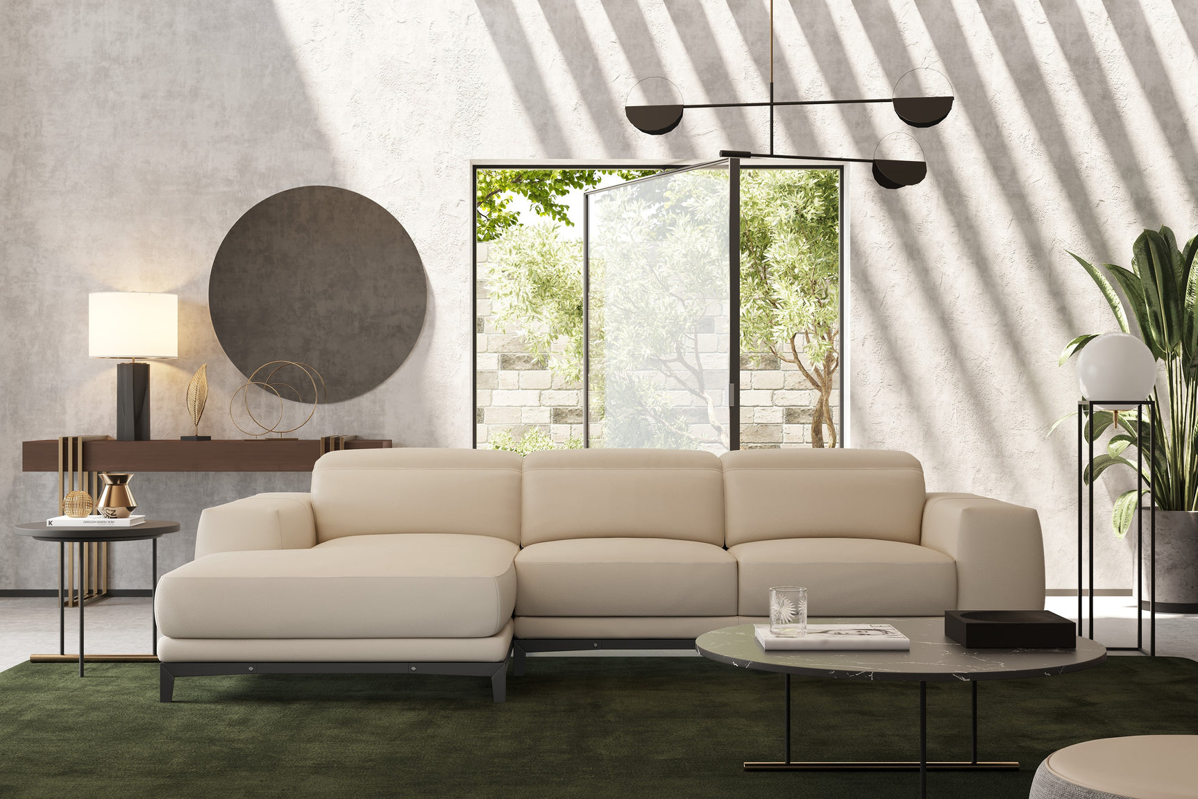 Valletta Leather Sectional Sofa