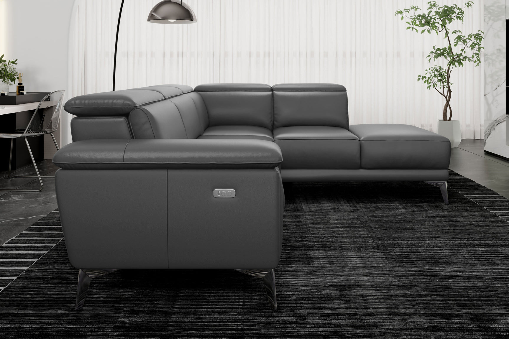 Pista Leather Reclining Sectional Sofa
