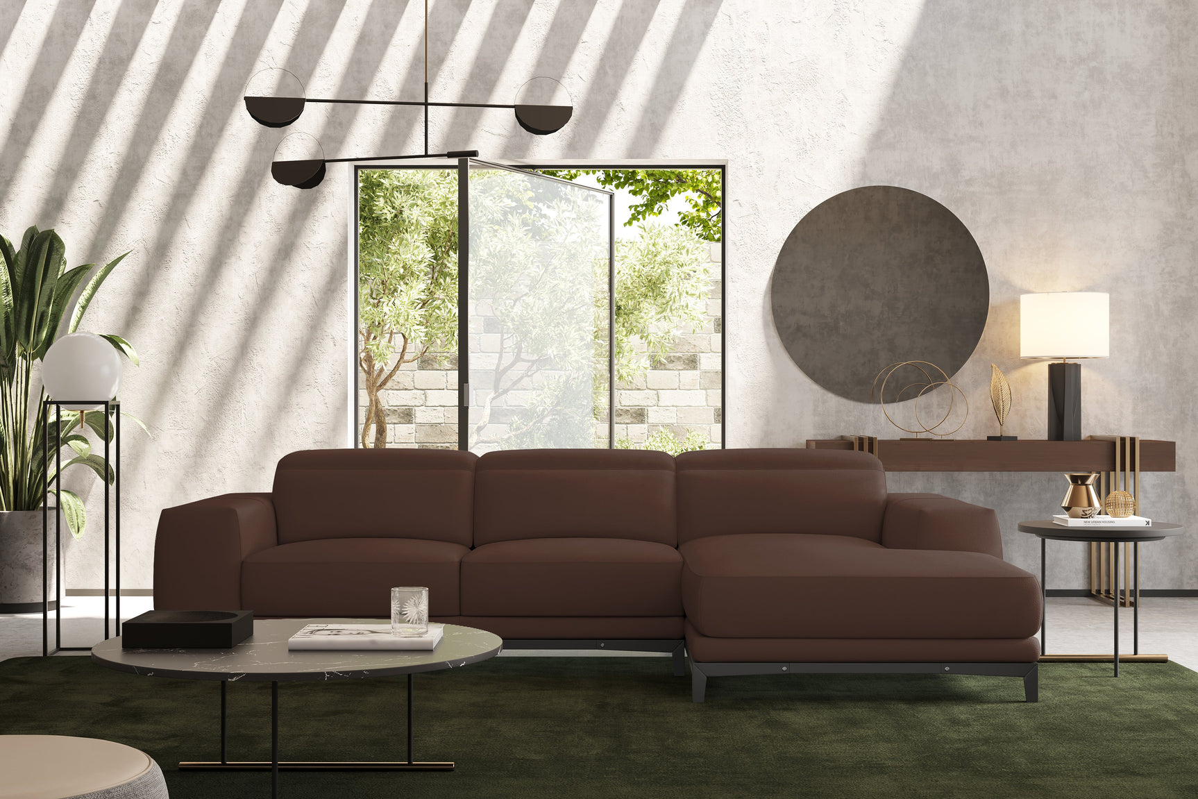 Valletta Leather Sectional Sofa