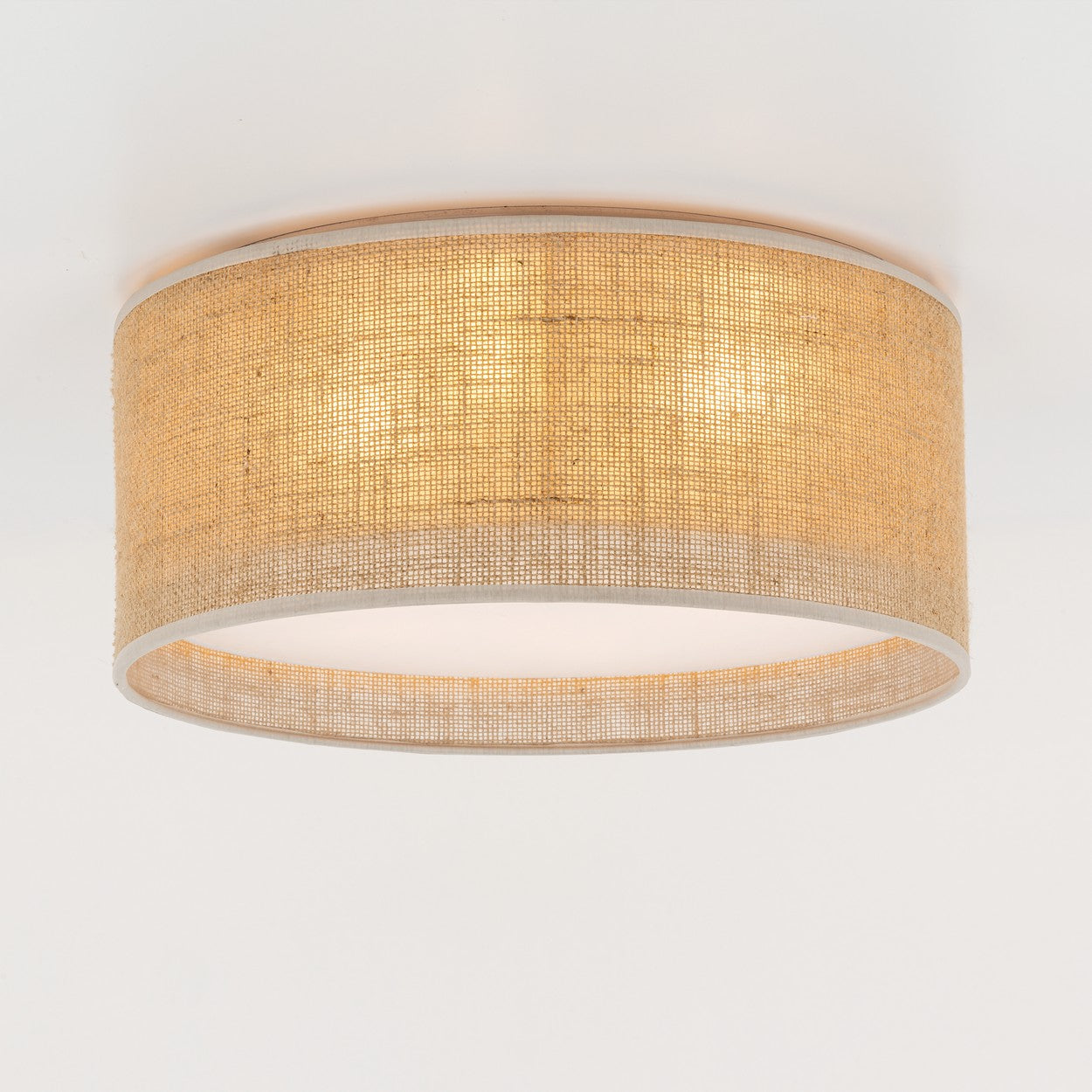 JUTE Natural Woven Flush Mount Ceiling Light Fixture for Kitchen, Hallway & Living Room – Scandinavian Minimalist Lighting