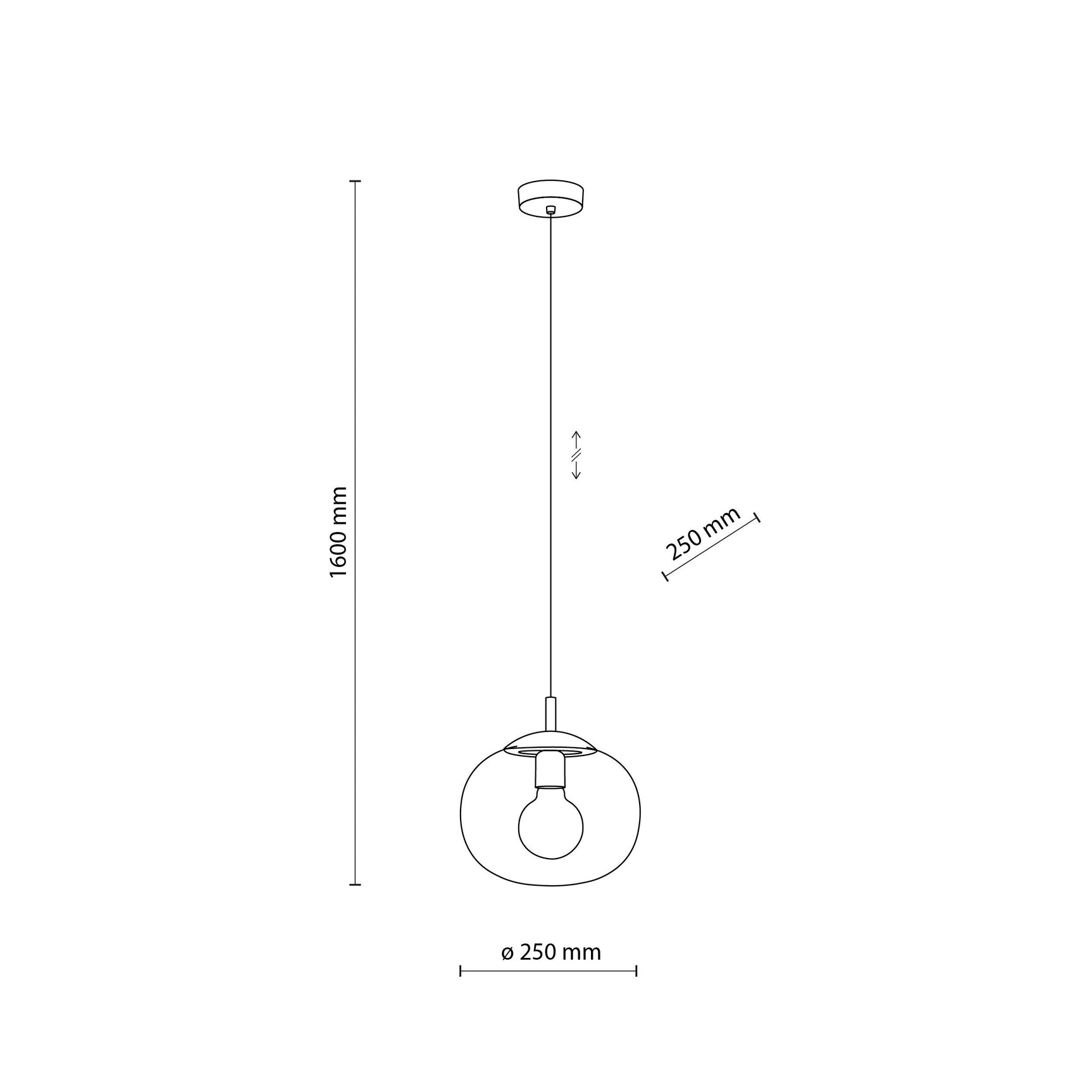 VIBE Graphite Glass Scandinavian Pendant Light