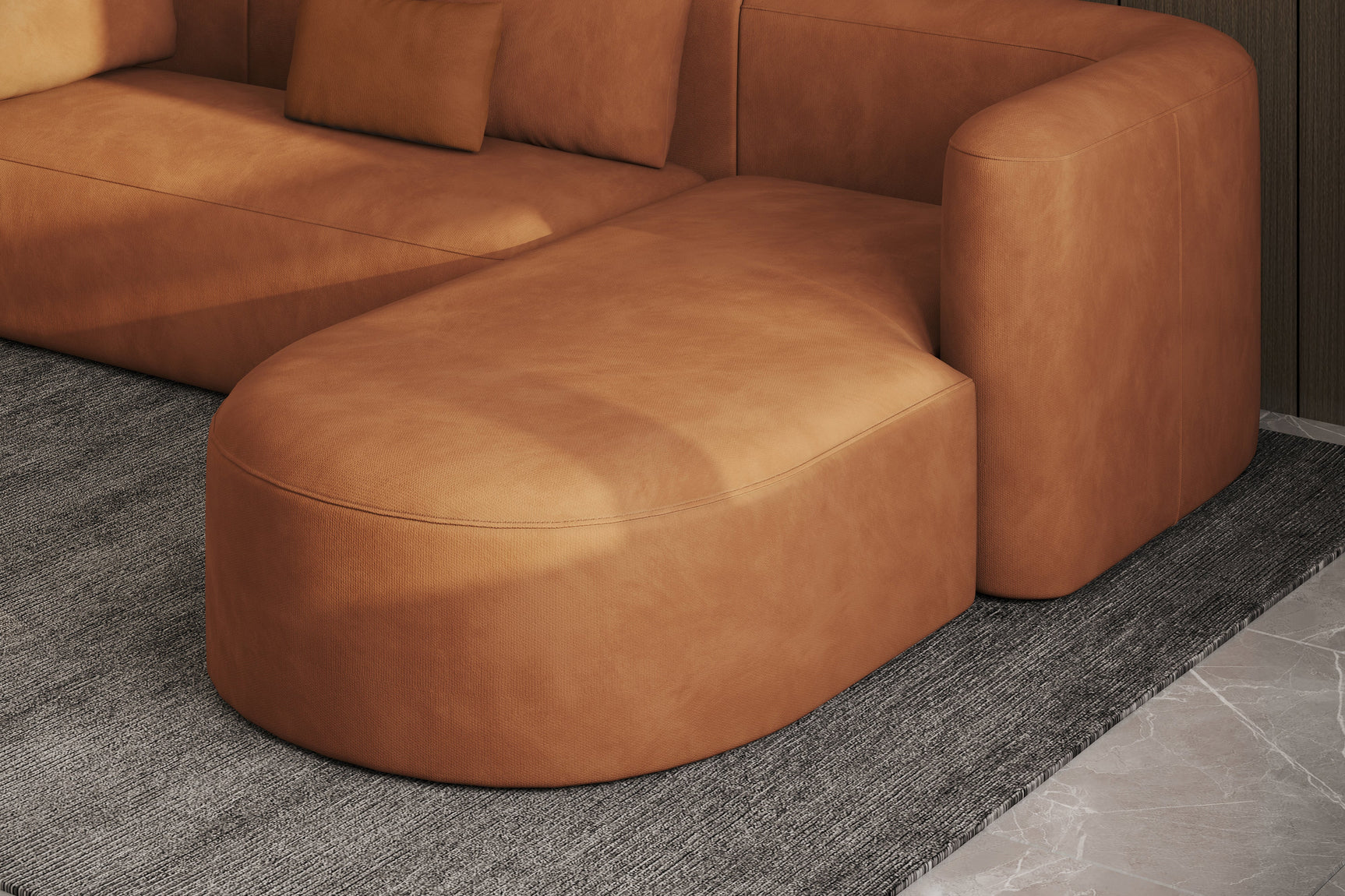 Jordyn Velvet Fabric Sectional Sofa