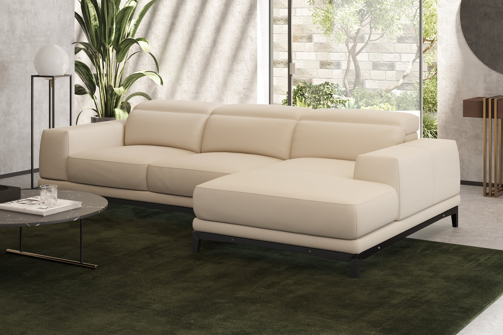 Valletta Leather Sectional Sofa