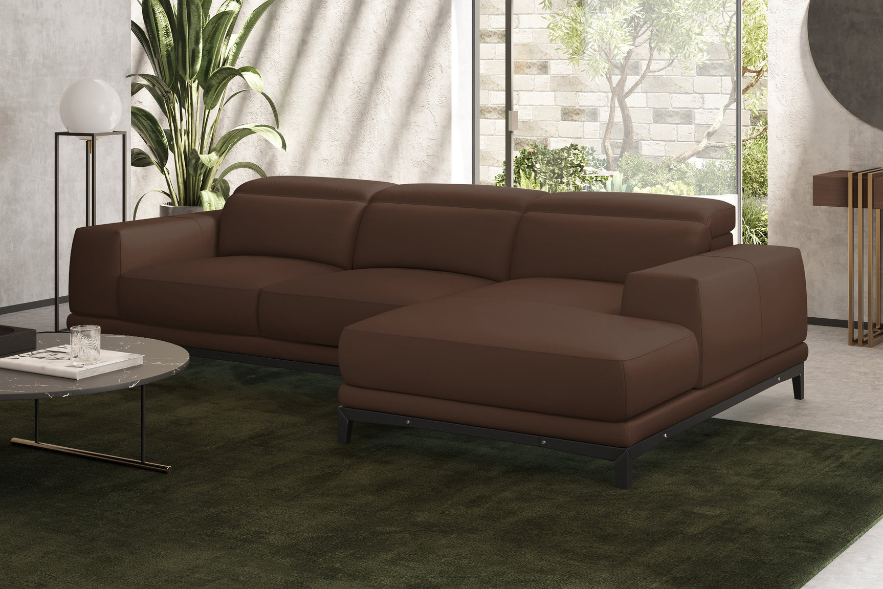 Valletta Leather Sectional Sofa