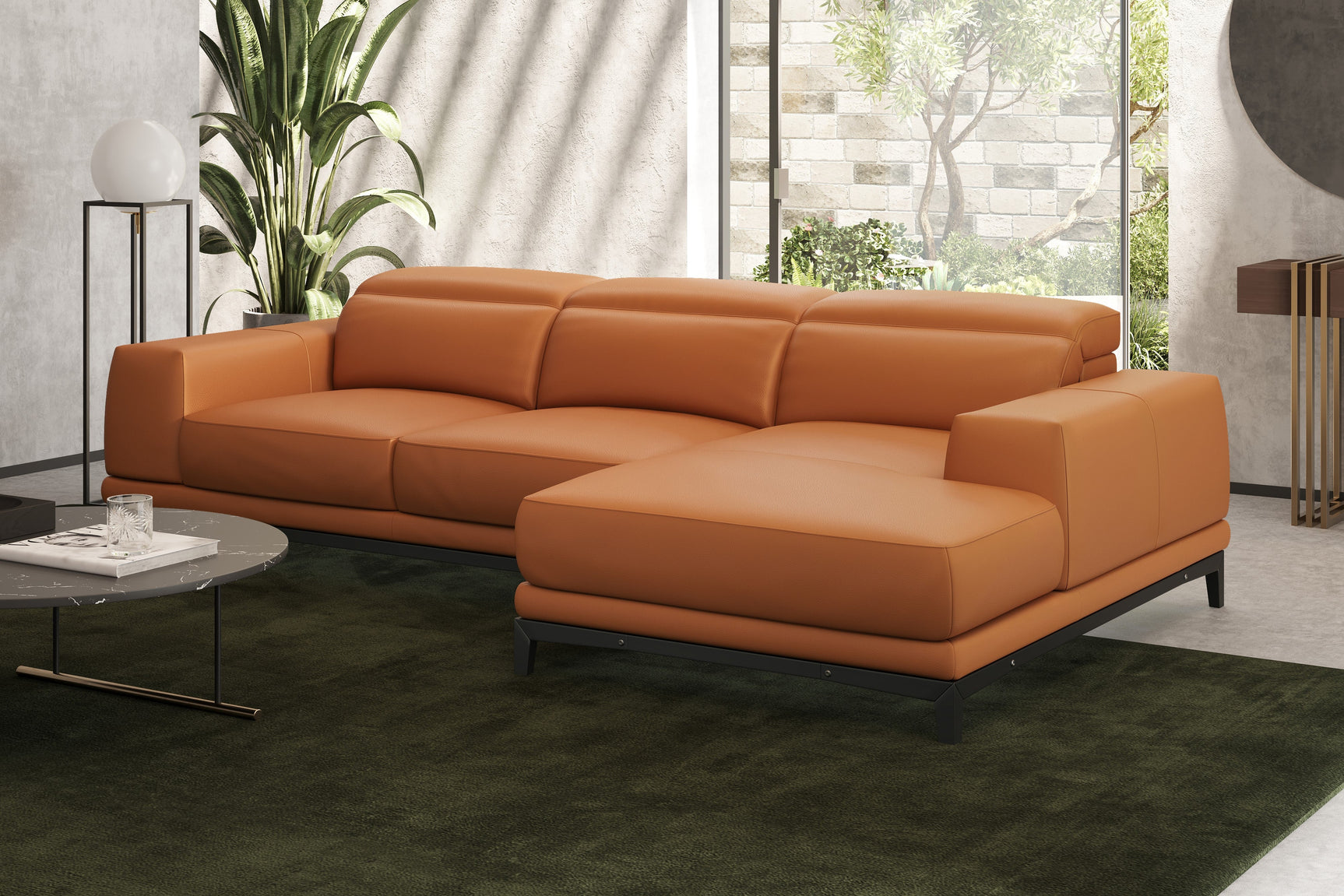 Valletta Leather Sectional Sofa