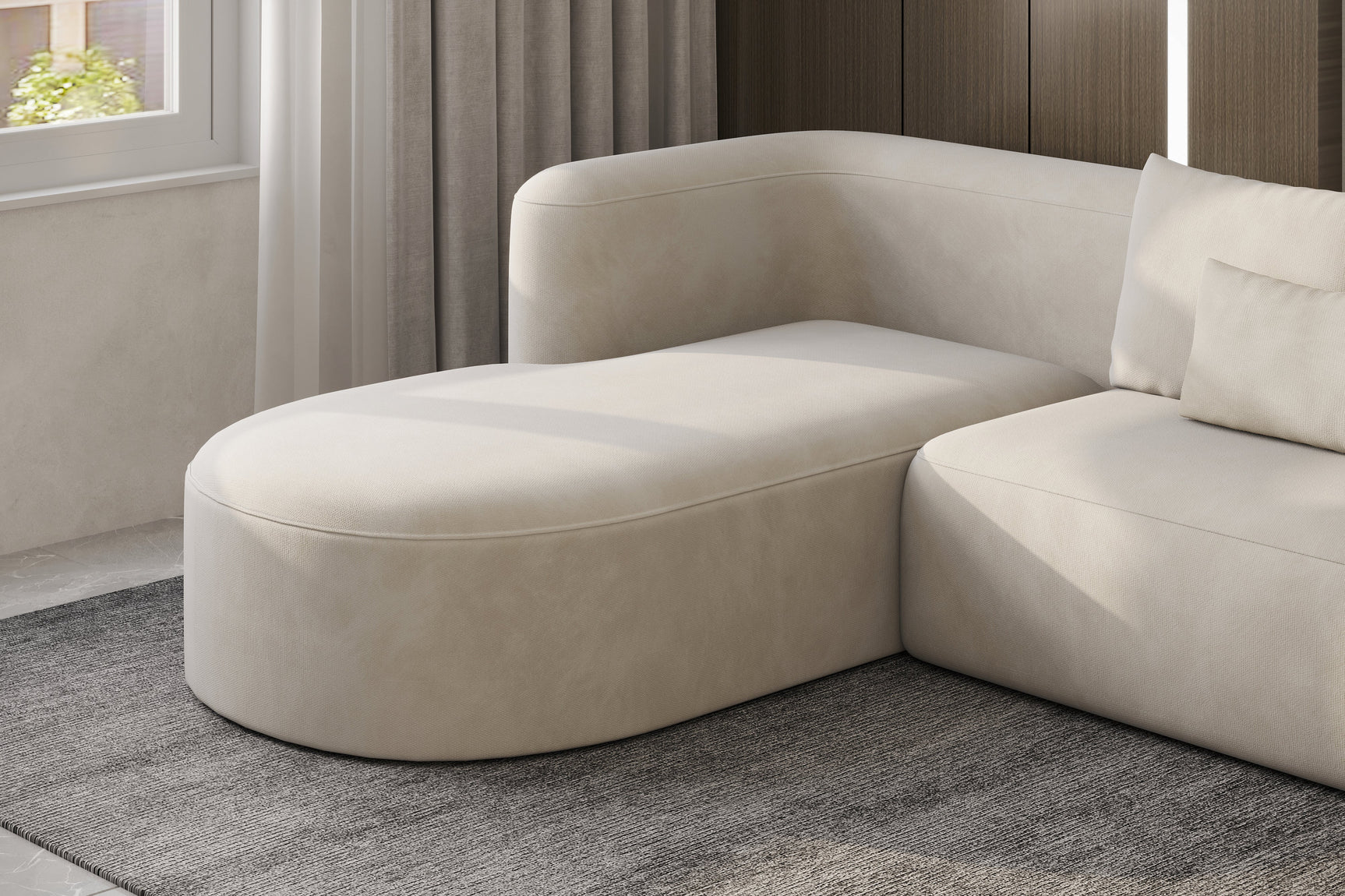 Jordyn Velvet Fabric Sectional Sofa