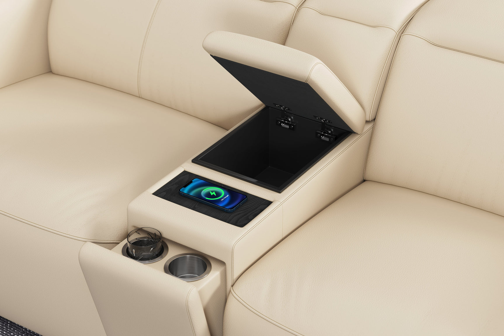 Carmen Leather Dual Recliner Corner Sectional with Console