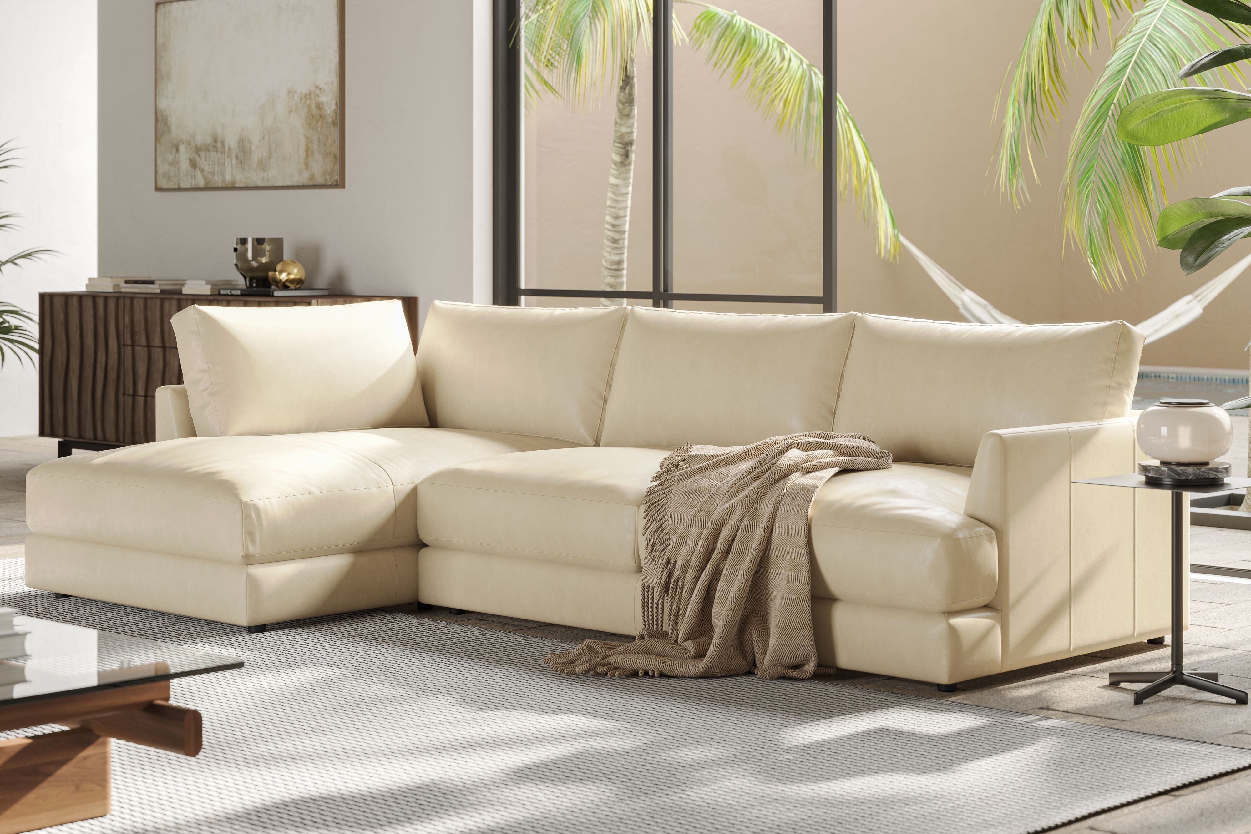 Serena Leather Sectional Sofa
